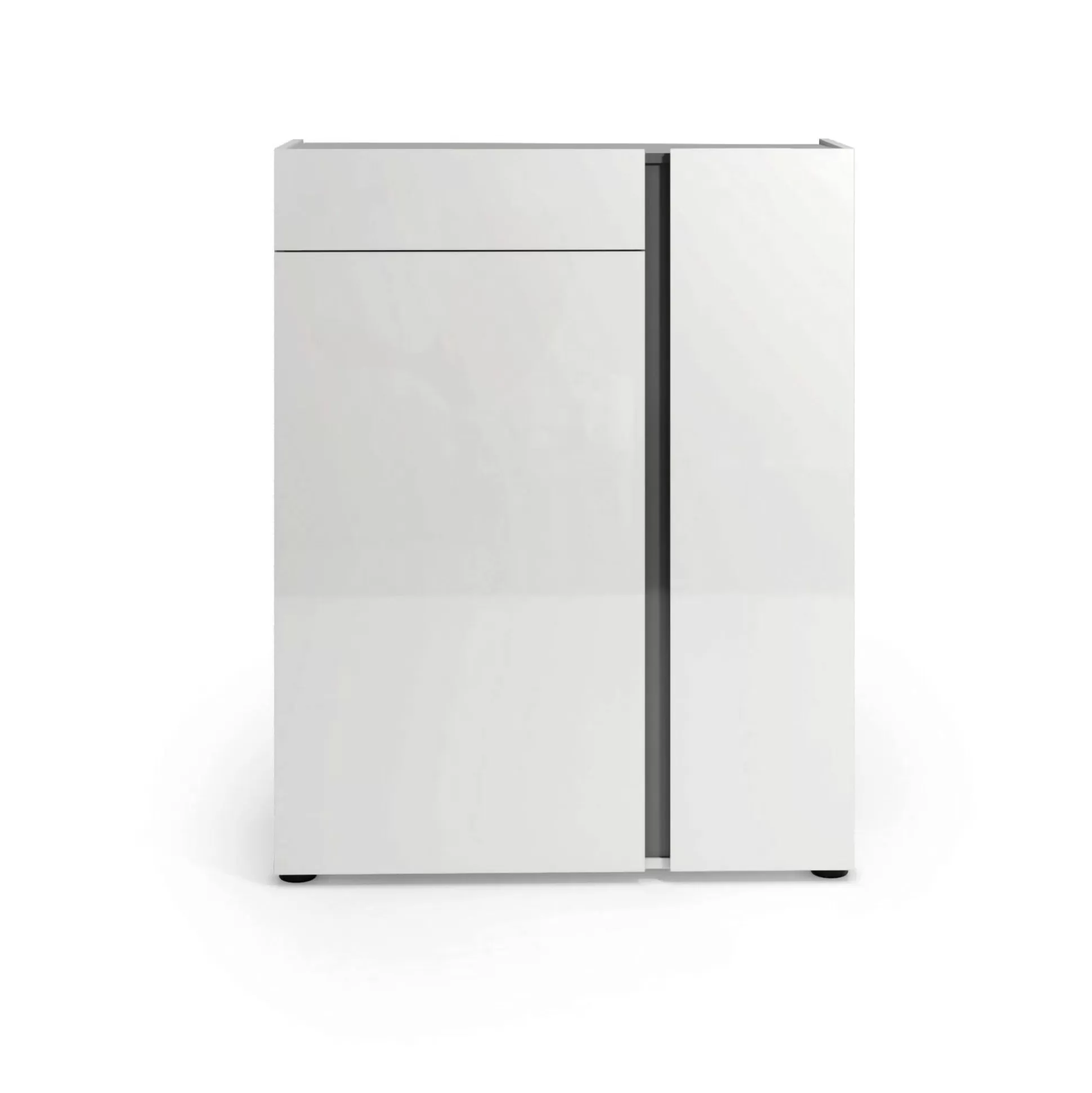 Dmora Scarpiere<Scarpiera Cavallino, 91x33h115 cm, Bianco lucido e Antracite