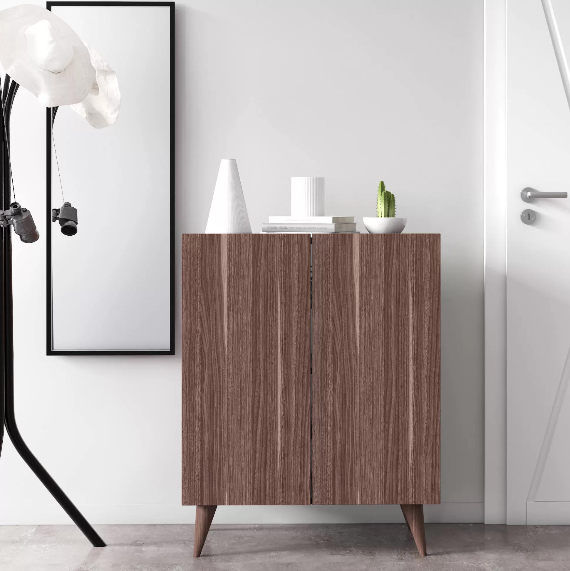 Dmora Scarpiere<Scarpiera con due ante battenti e quattro ripiani interni, cm 70 x 37 x 88, colore