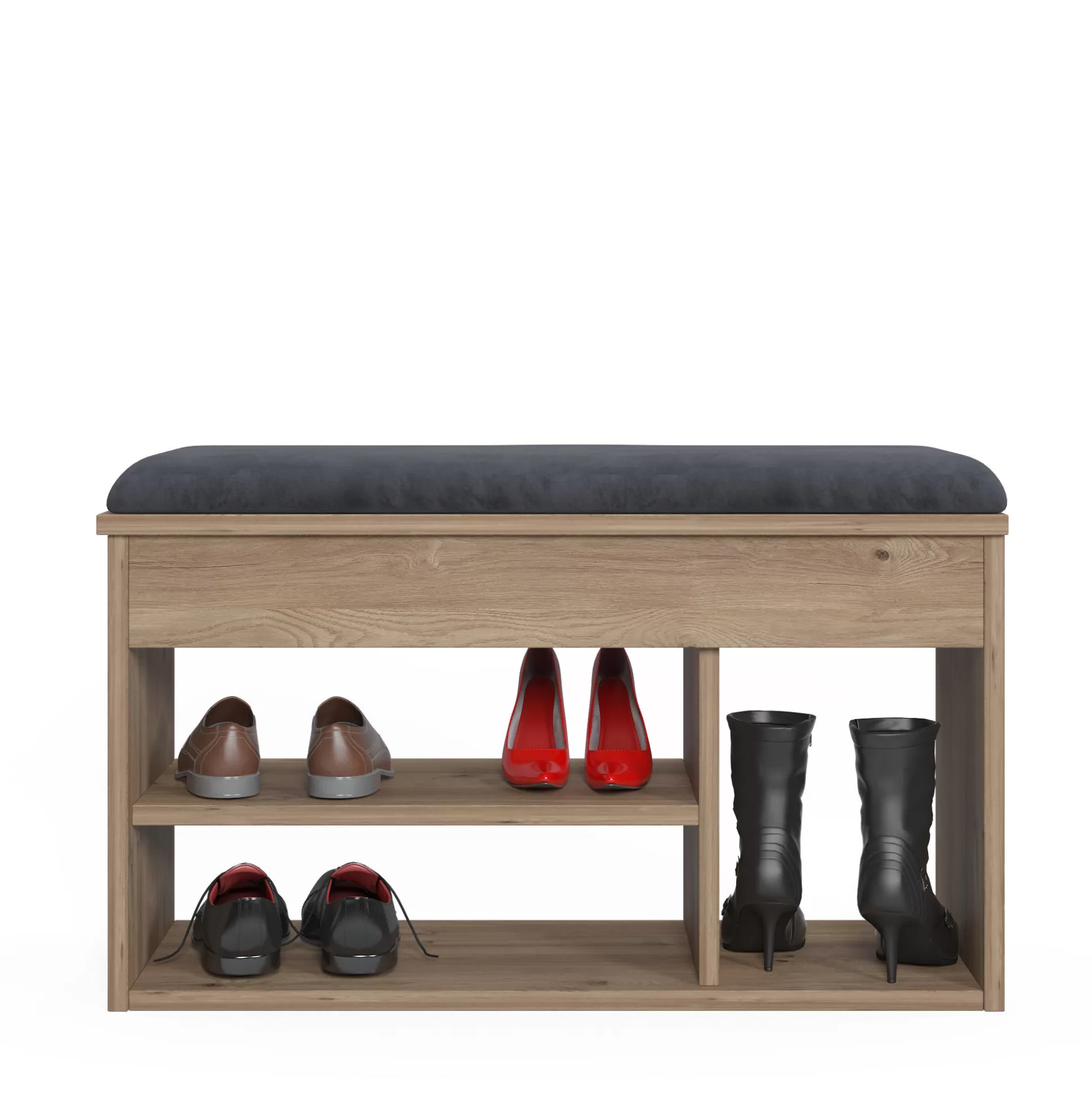 Dmora Scarpiere<Scarpiera con seduta e ripiani, cm 80 x 31 x 46, colore