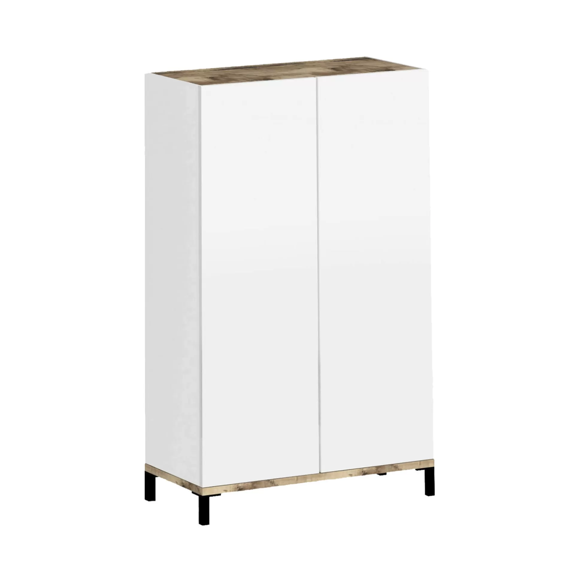 Dmora Scarpiere<Scarpiera Dbrenza, cm 90x40h147, Bianco lucido e Acero
