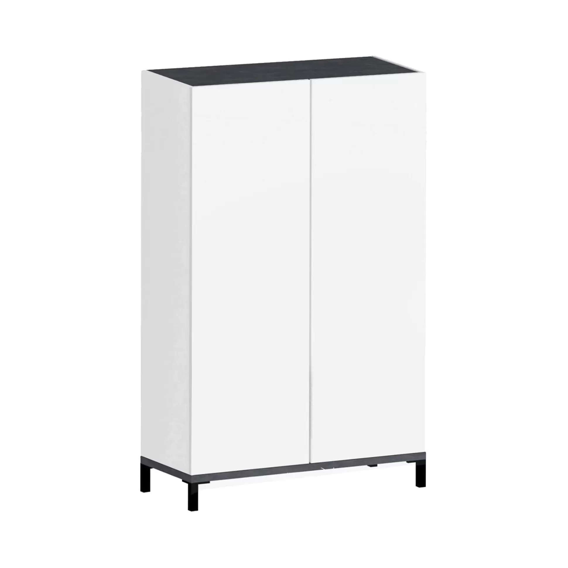 Dmora Scarpiere<Scarpiera Dbrenza, cm 90x40h147, Bianco lucido e Ardesia