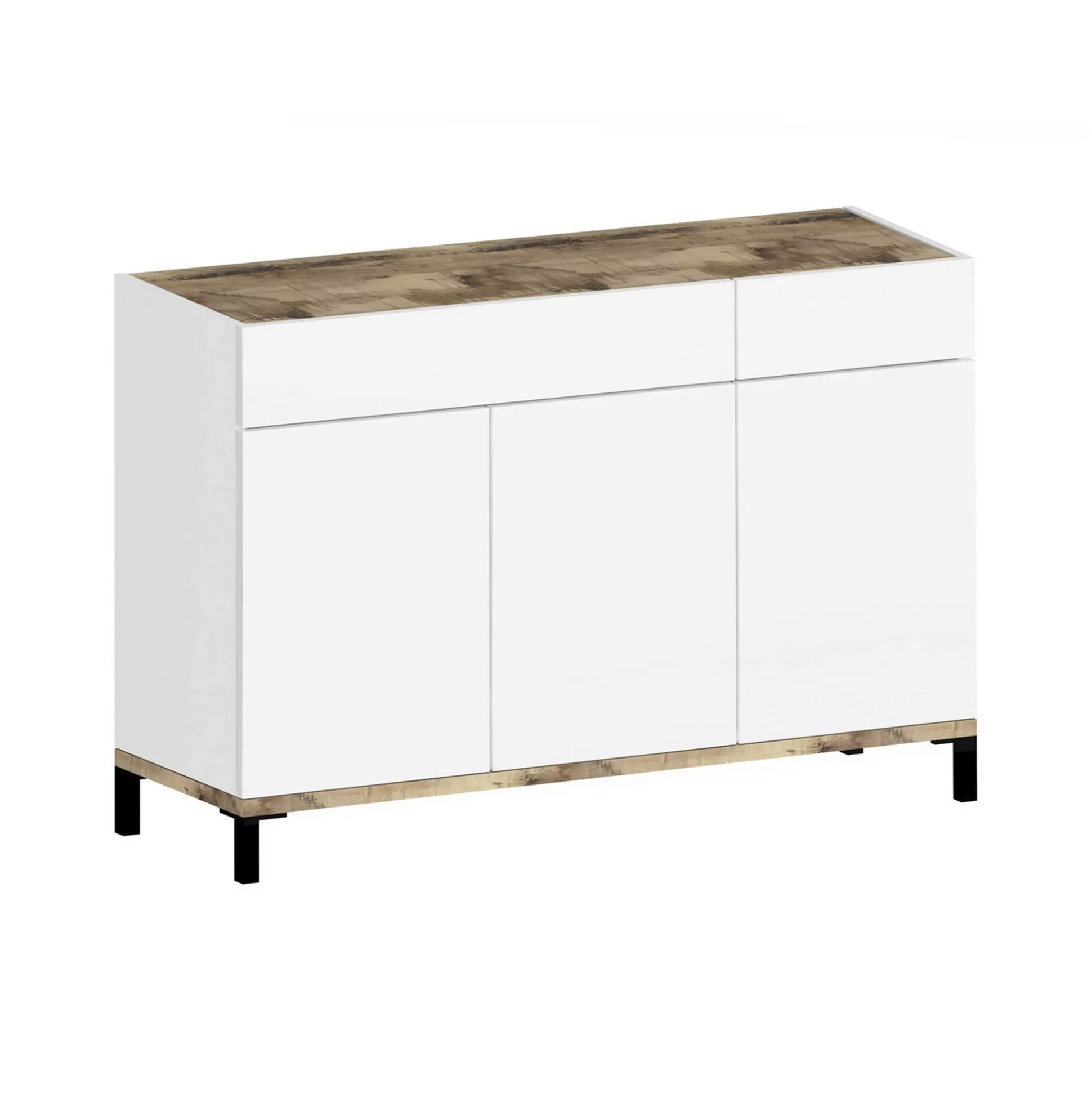 Dmora Scarpiere<Scarpiera Dcamar, cm 120x40h80, Bianco lucido e Acero