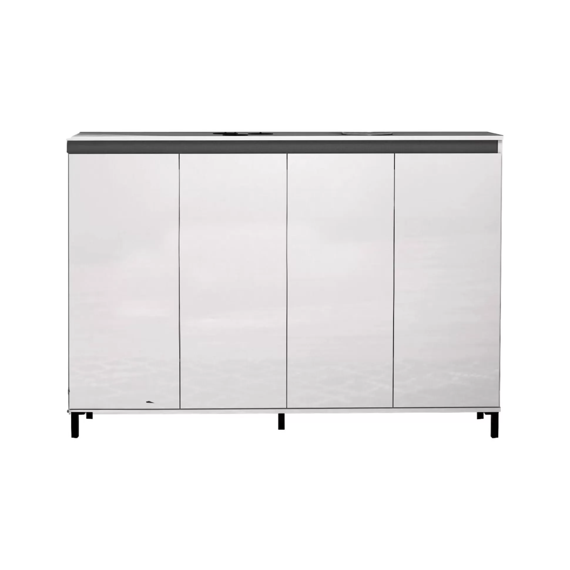 Dmora Scarpiere<Scarpiera Dcaracciol, 160x34h115 cm, Bianco lucido e Antracite