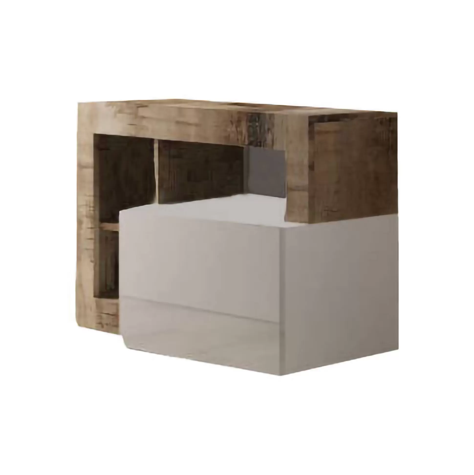 Dmora Scarpiere<Scarpiera Ddewinte, 91x35 h58 cm, Bianco lucido e Acacia