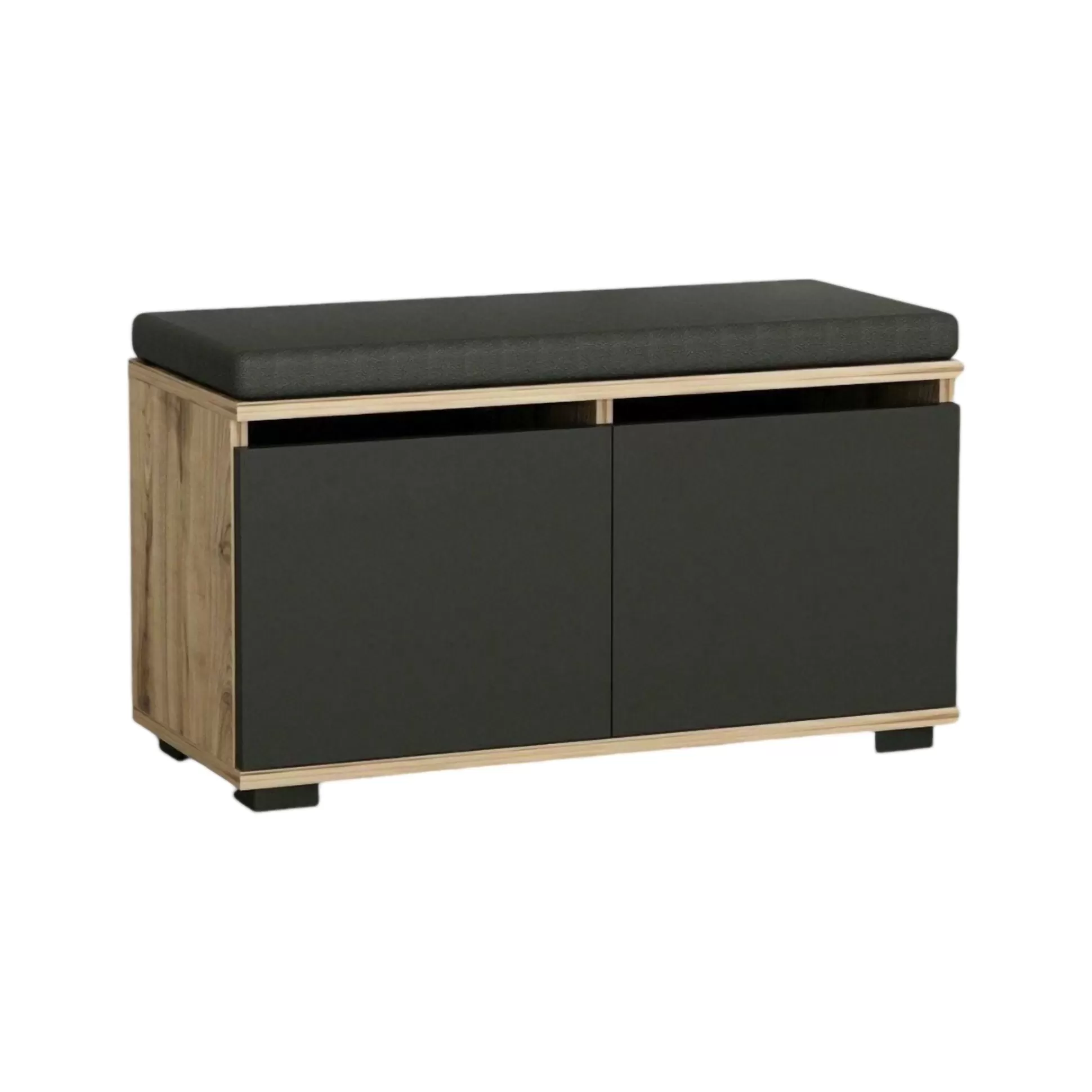 Dmora Scarpiere<Scarpiera Delphin, 80x35 h42 cm, Noce e Nero