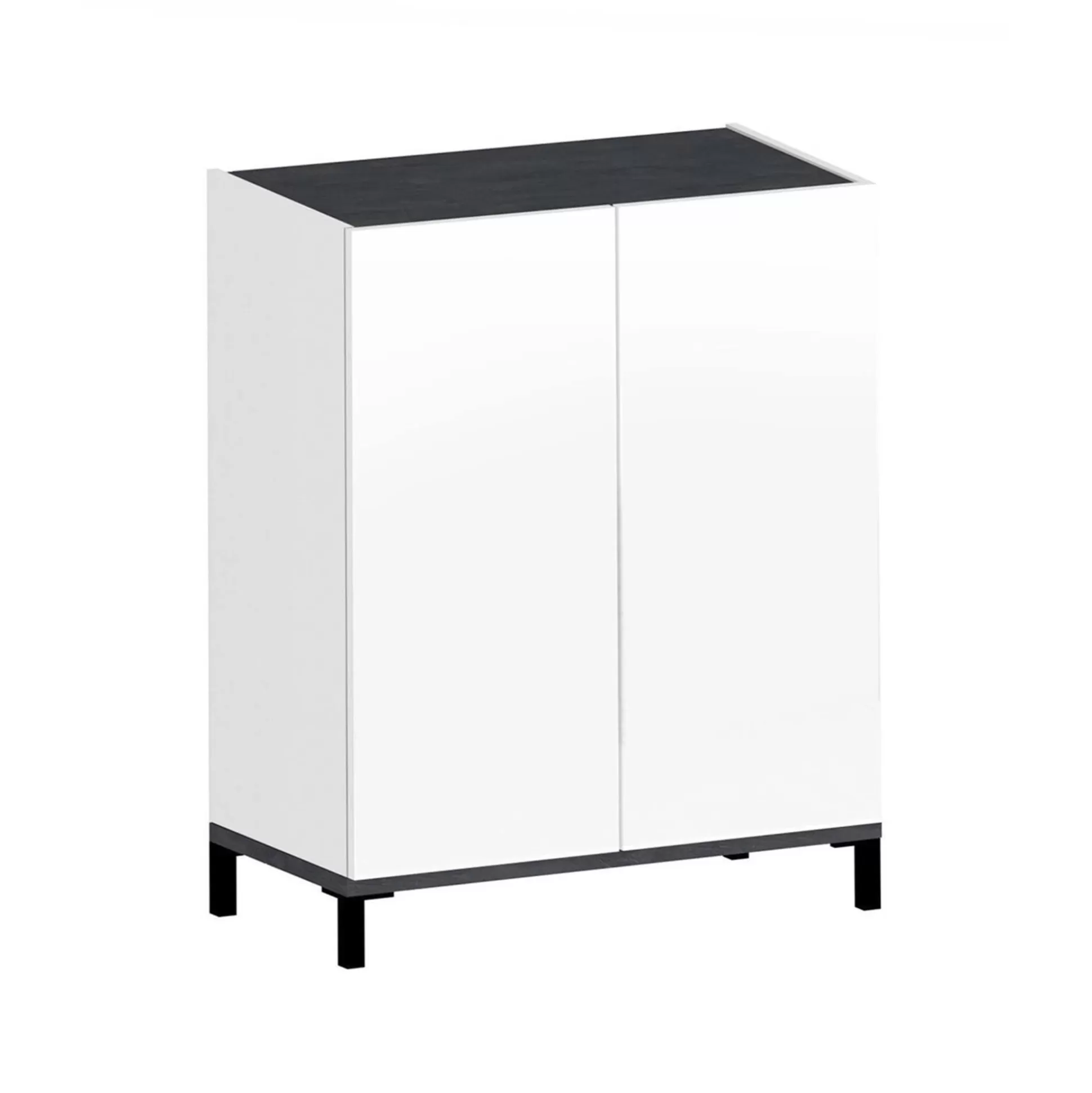 Dmora Scarpiere<Scarpiera Dlanin, cm 90x40h102, Bianco lucido e Ardesia
