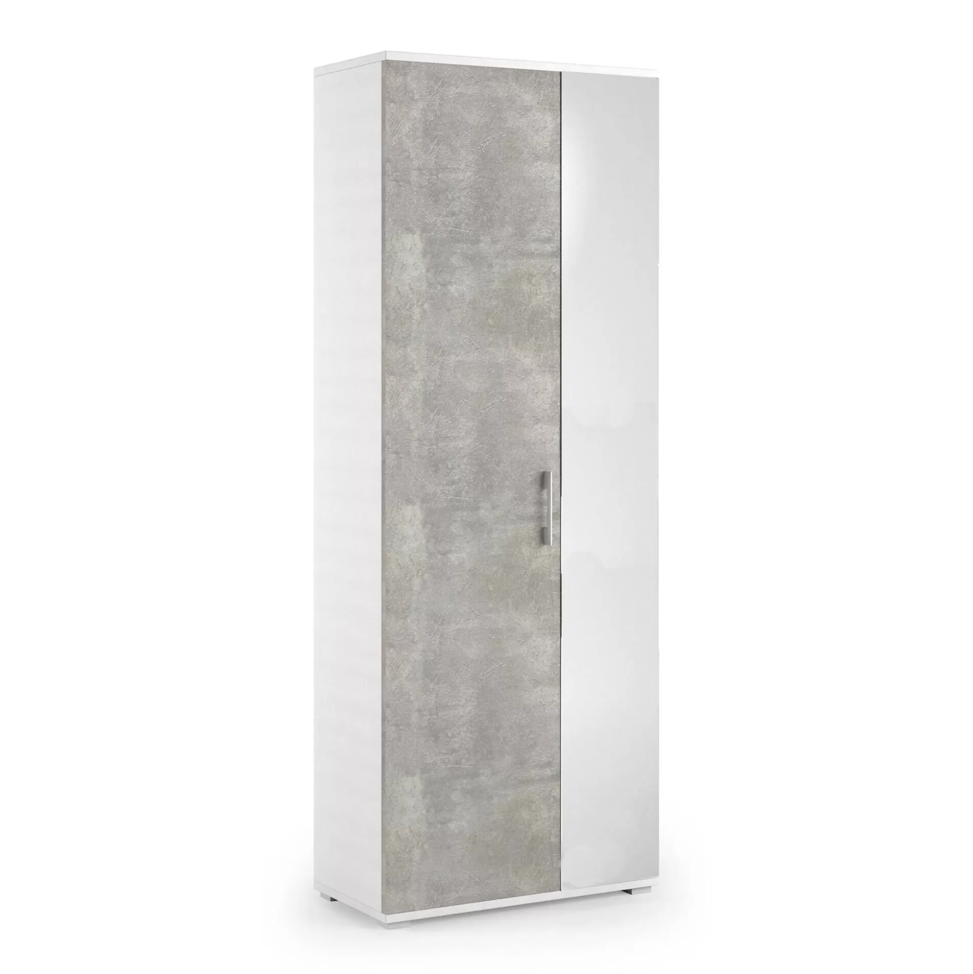 Dmora Scarpiere<Scarpiera Dminiat, 72x37h195 cm, Bianco e Cemento