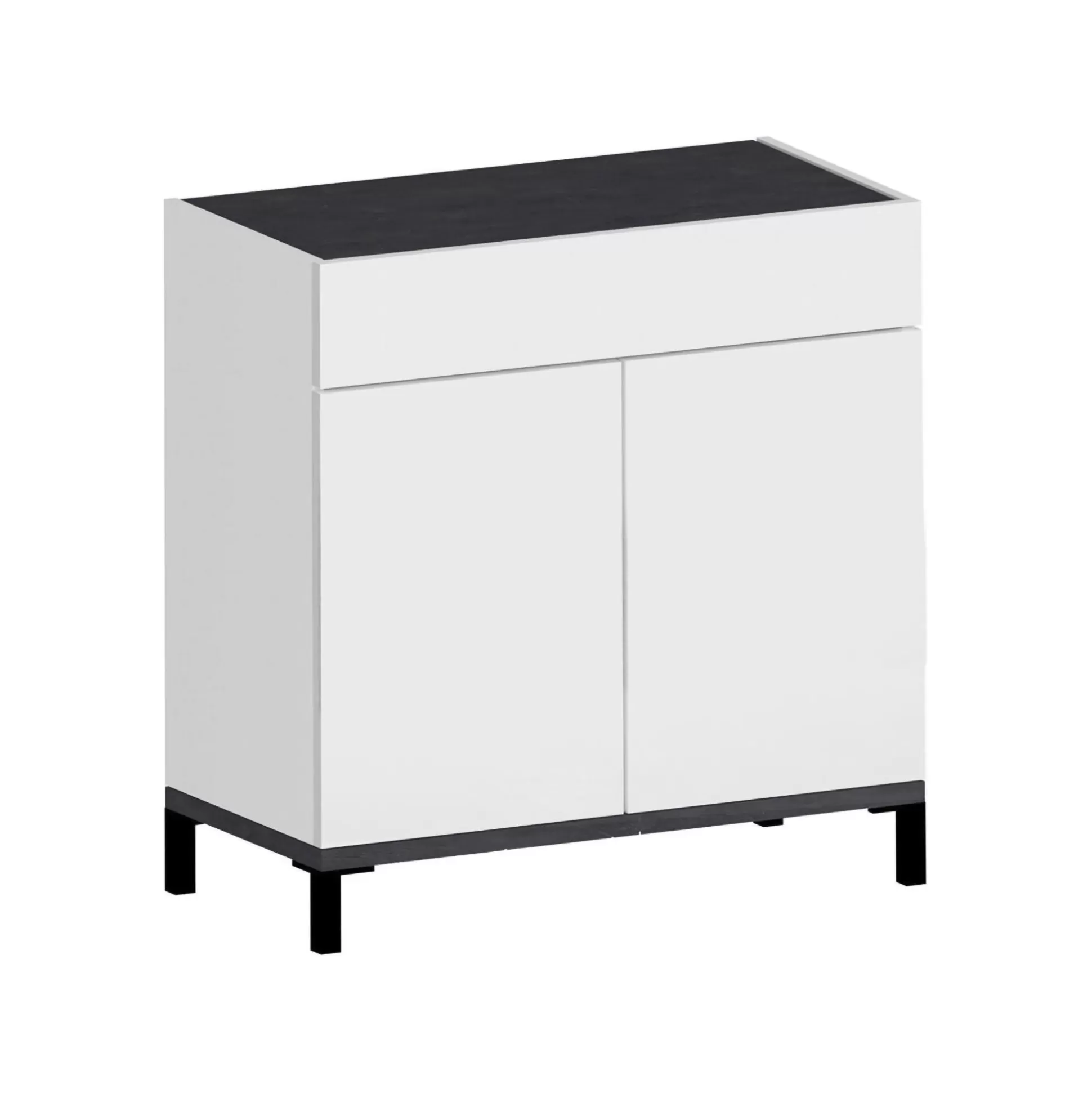 Dmora Scarpiere<Scarpiera Dmirra, cm 80x40h80, Bianco lucido e Ardesia