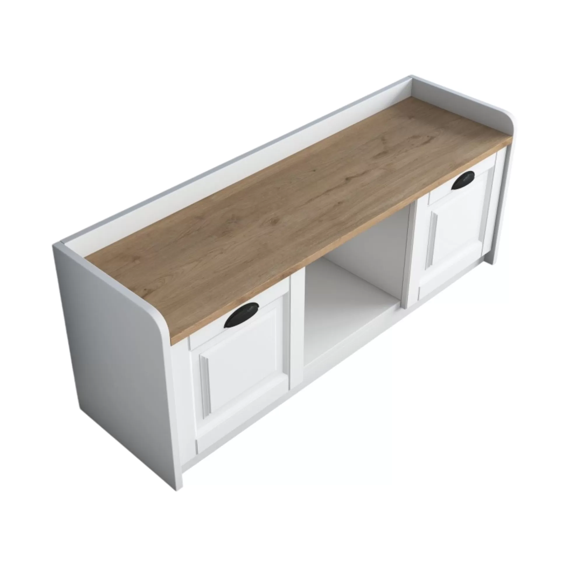 Dmora Scarpiere<Scarpiera Egay, 120x40 h45 cm, Bianco e Noce