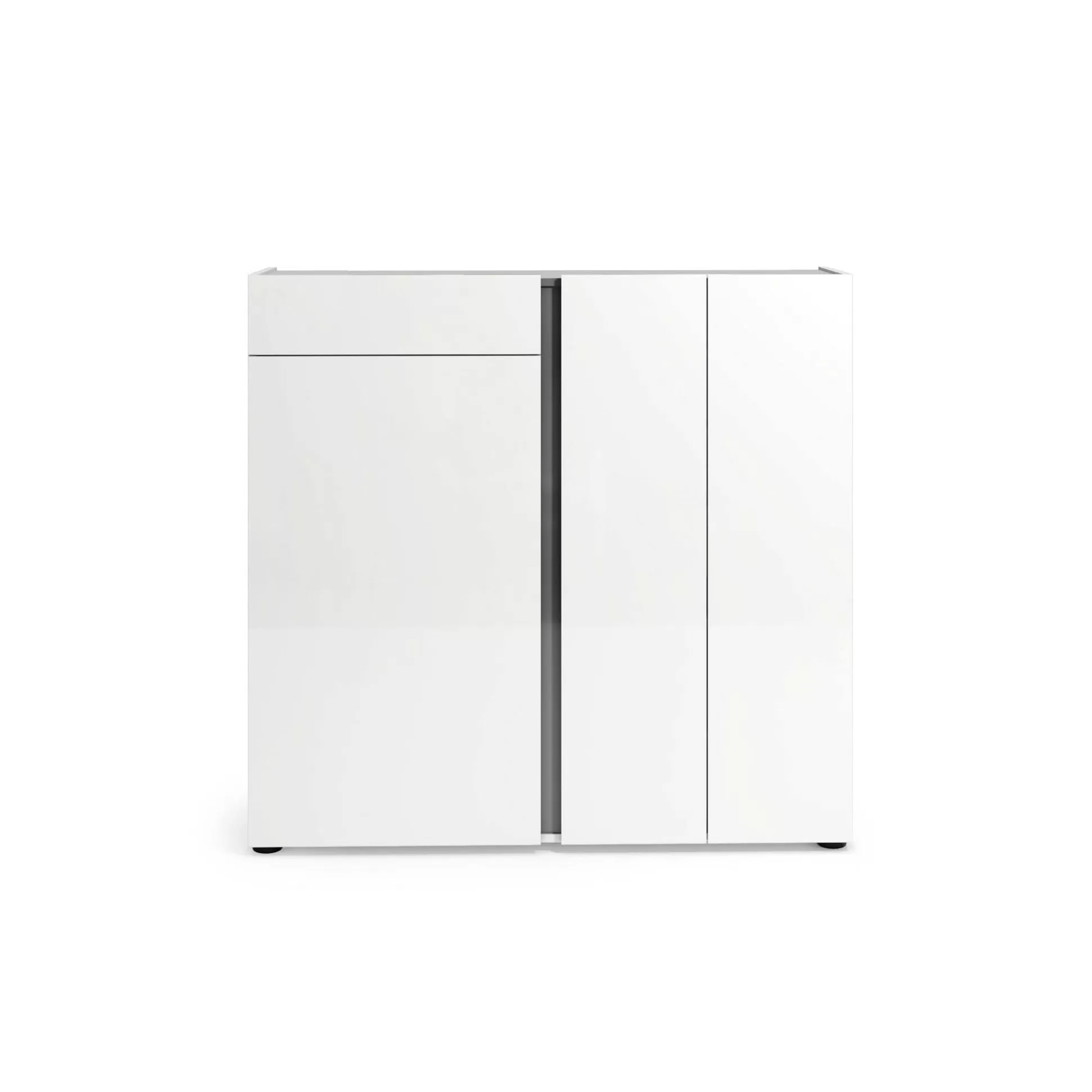 Dmora Scarpiere<Scarpiera Ilda, 120x33h115 cm, Bianco lucido e Antracite