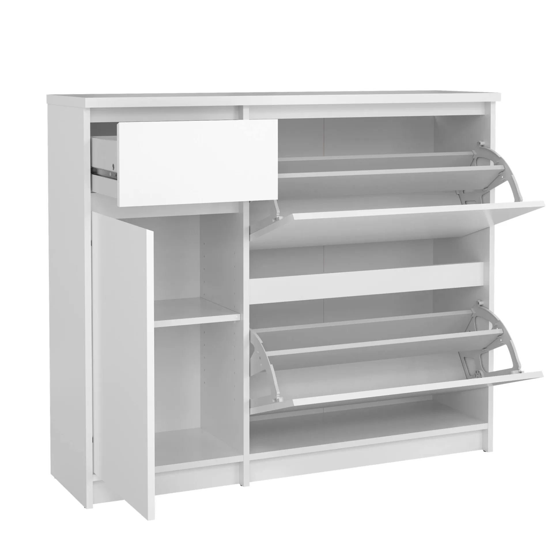 Dmora Scarpiere<Scarpiera Maxime, Mobile portascarpe, Armadio da ingresso multiuso, Mobiletto per calzature, 32x109 h93 cm, Bianco