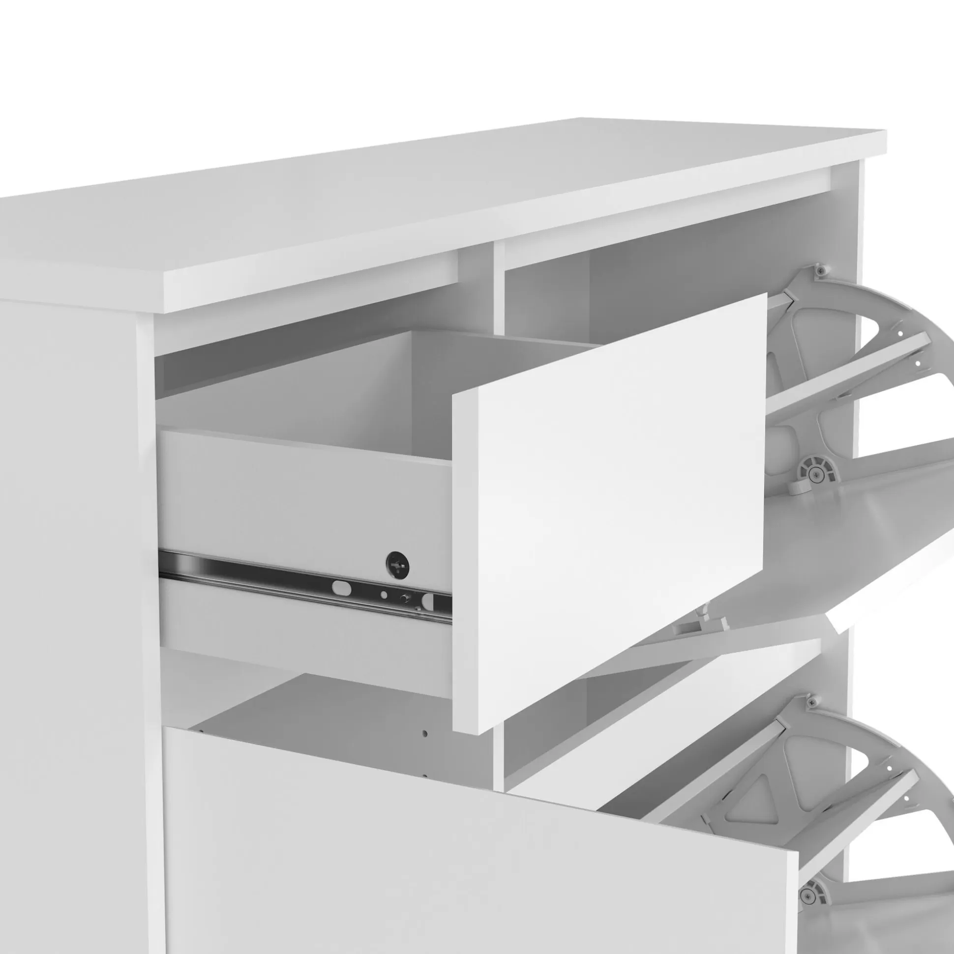 Dmora Scarpiere<Scarpiera Maxime, Mobile portascarpe, Armadio da ingresso multiuso, Mobiletto per calzature, 32x109 h93 cm, Bianco