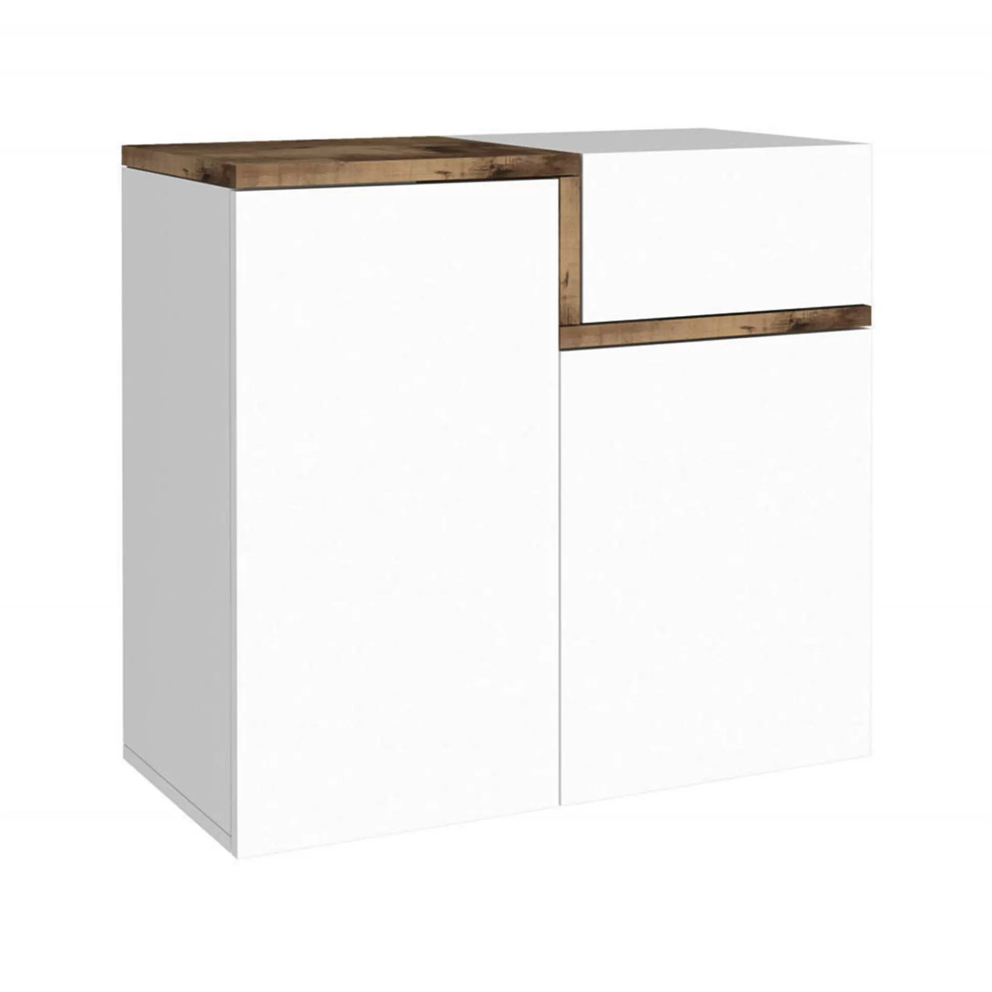Dmora Scarpiere<Scarpiera Morfeo, cm 80x40h80, Bianco lucido e Acero