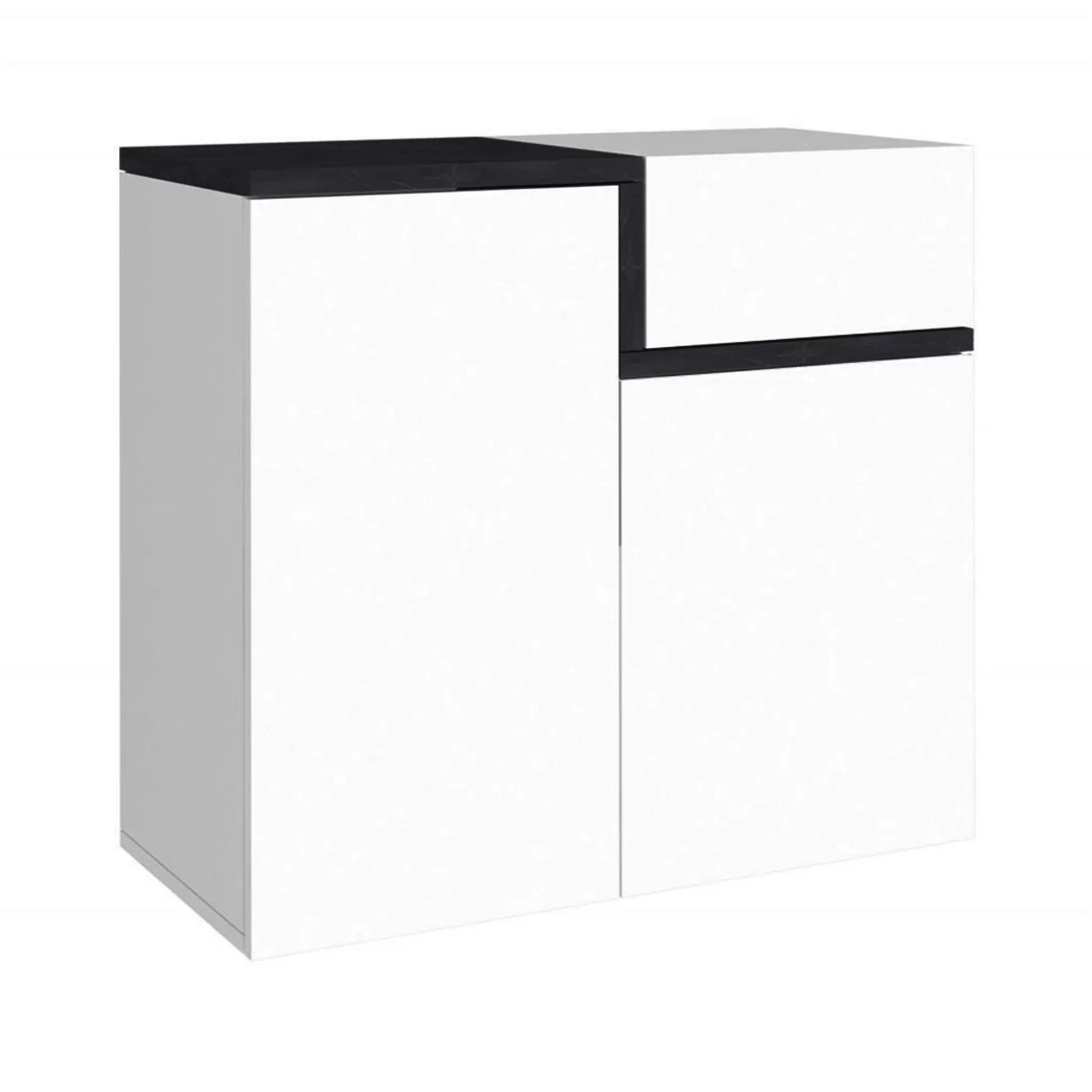 Dmora Scarpiere<Scarpiera Morfeo, cm 80x40h80, Bianco lucido e Ardesia