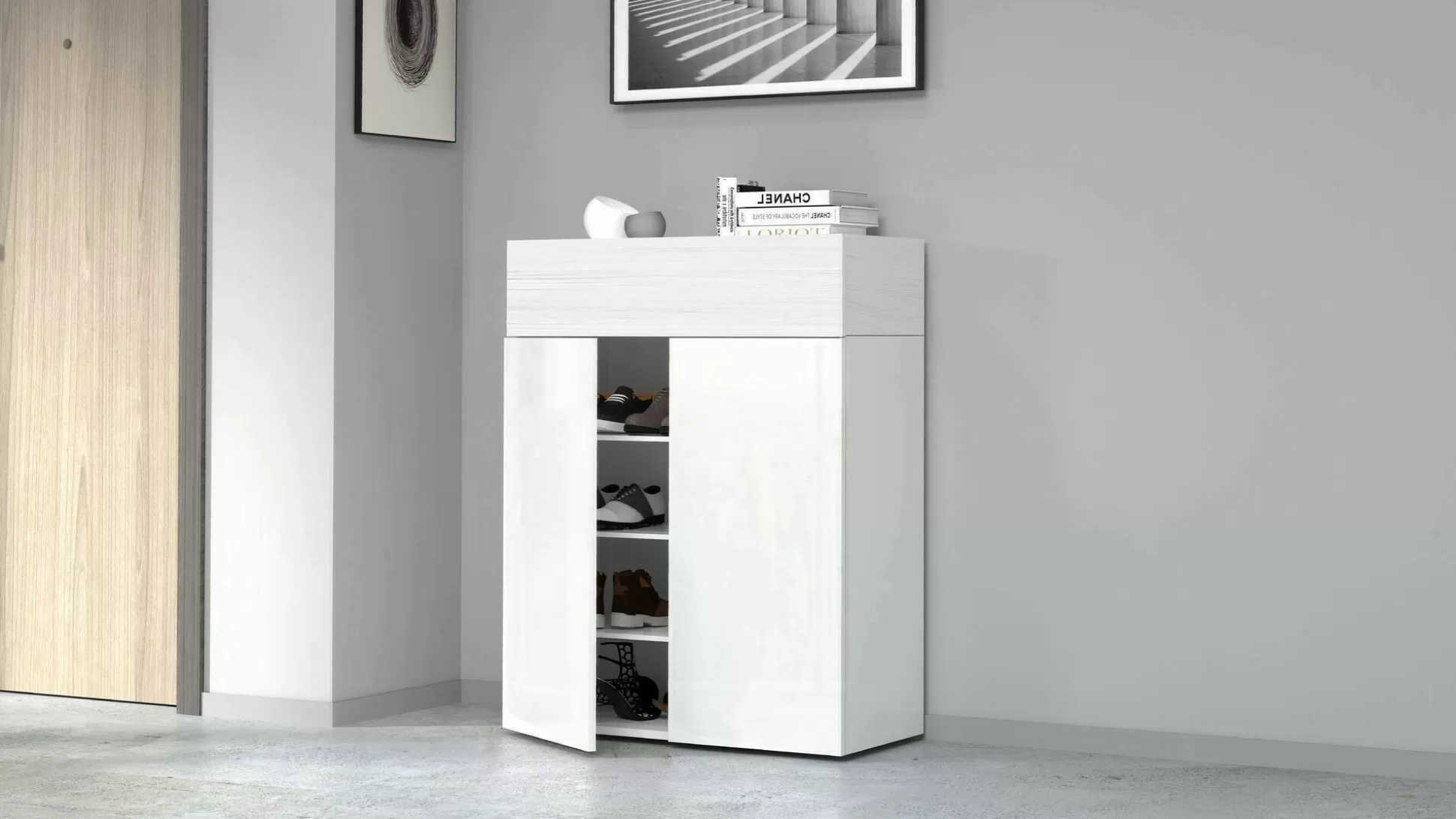 Dmora Scarpiere<Scarpiera Nala, 76x38h100 cm, effetto larice