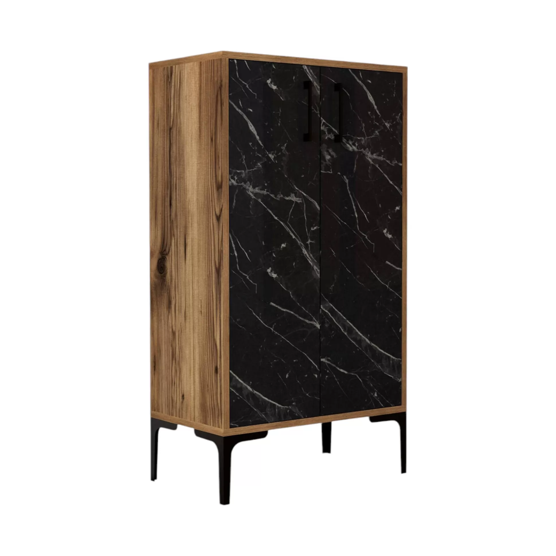 Dmora Scarpiere<Scarpiera Ngerulmud, 60x35 h111 cm, Noce e Nero