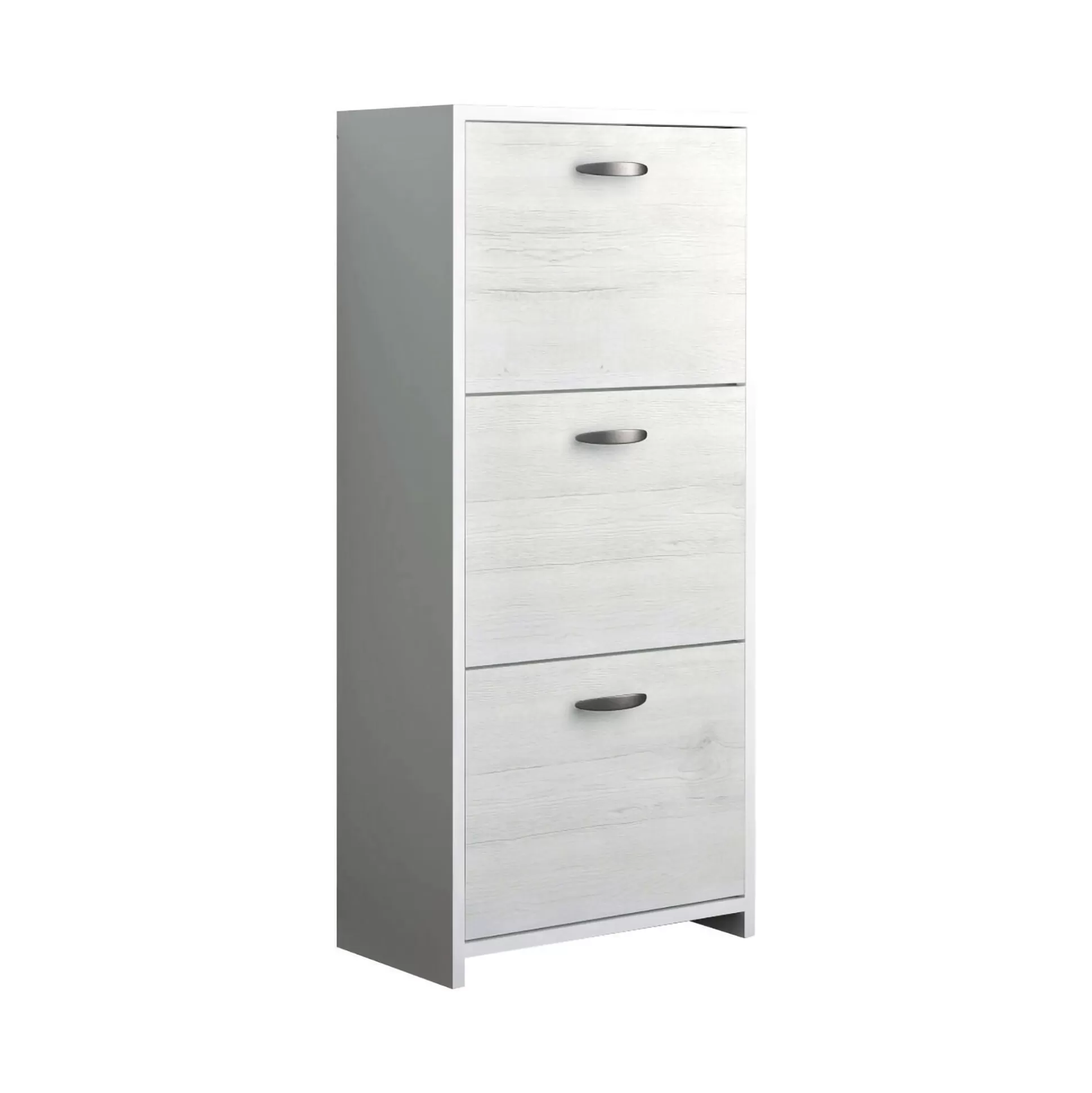Dmora Scarpiere<Scarpiera Nolo, 50x25h113 cm, Bianco e Rovere