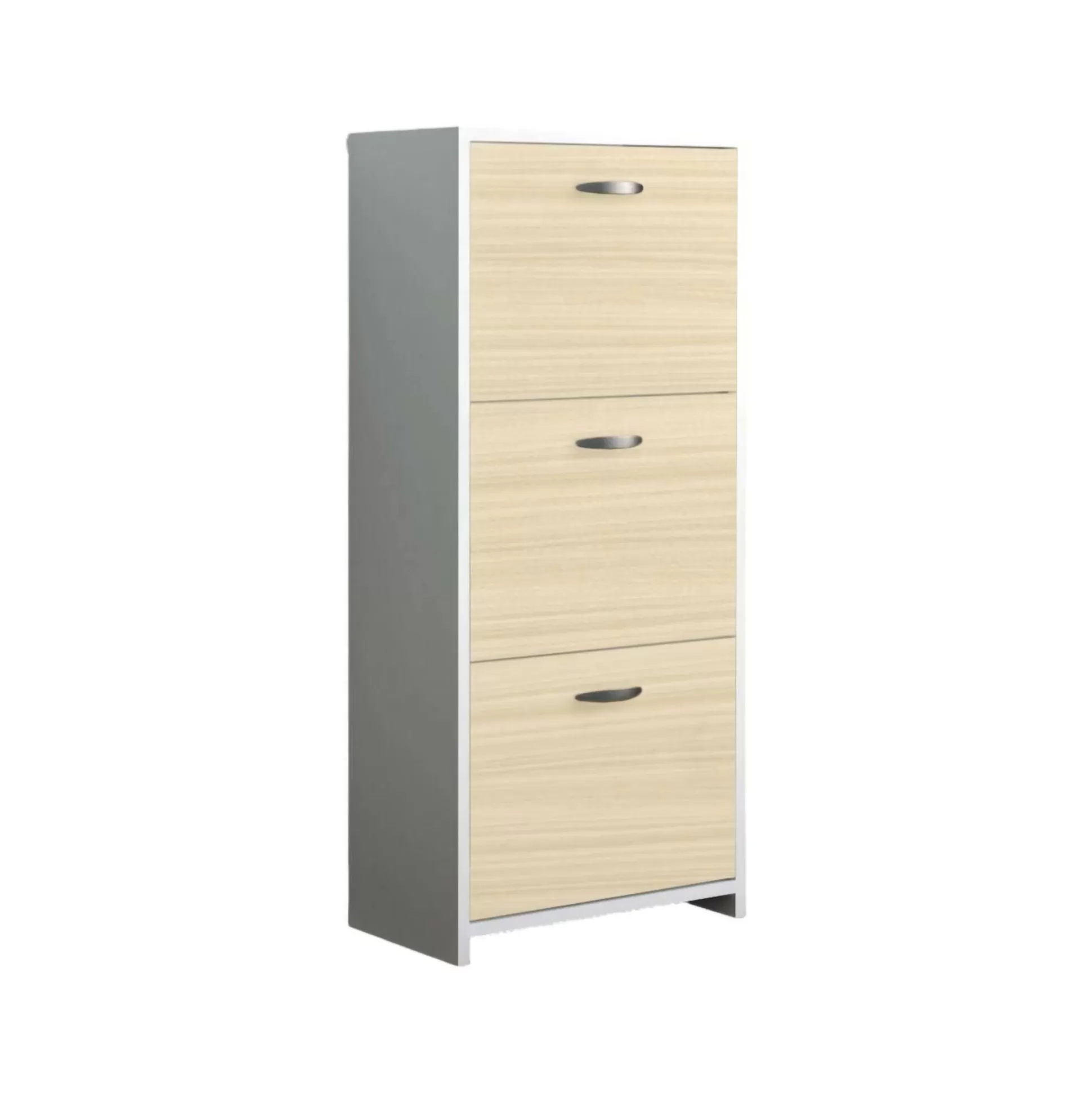Dmora Scarpiere<Scarpiera Nolo, 50x25h113 cm, Bianco e Rovere