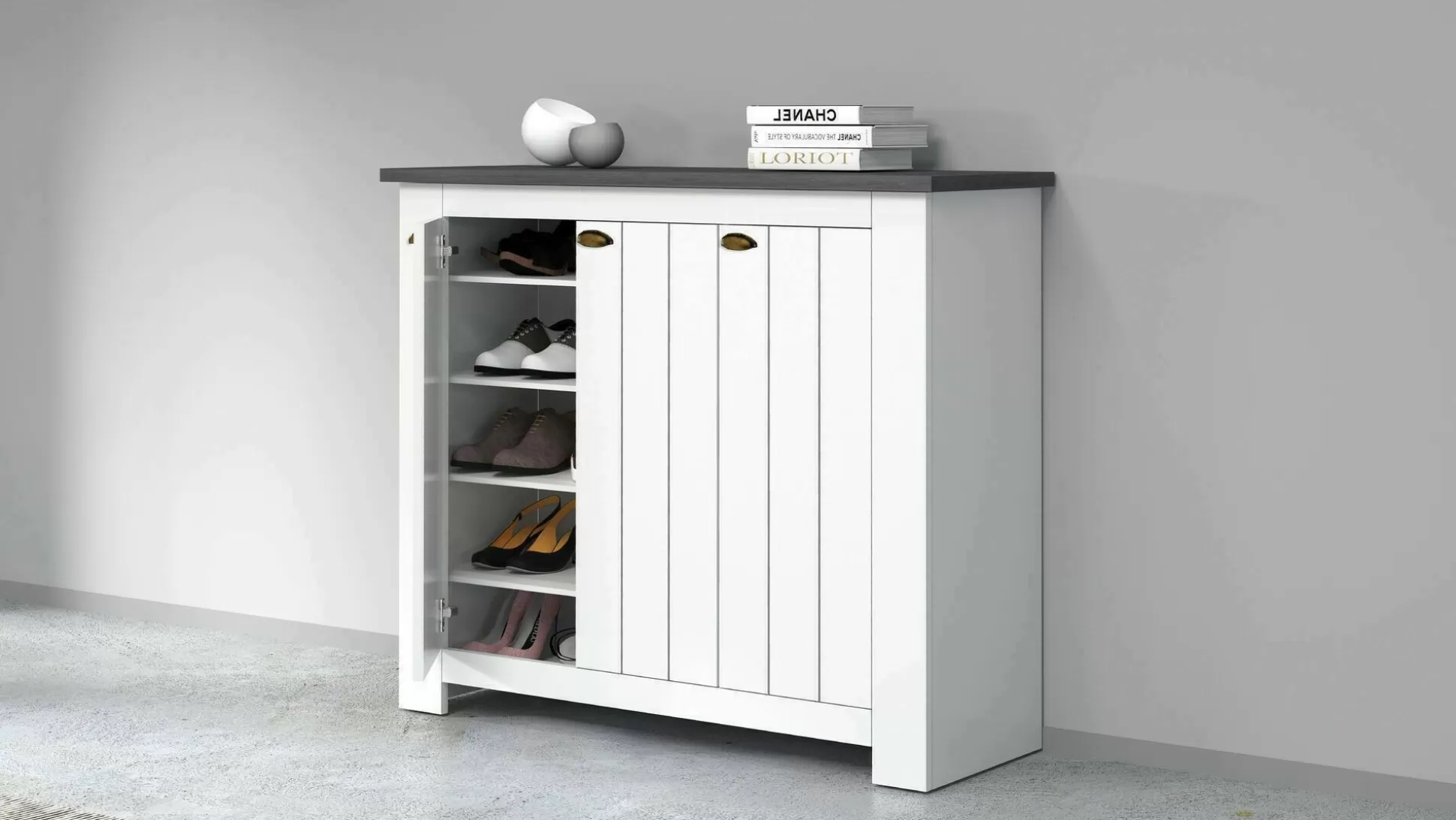 Dmora Scarpiere<Scarpiera Seprio, 114x42h100 cm, Bianco e