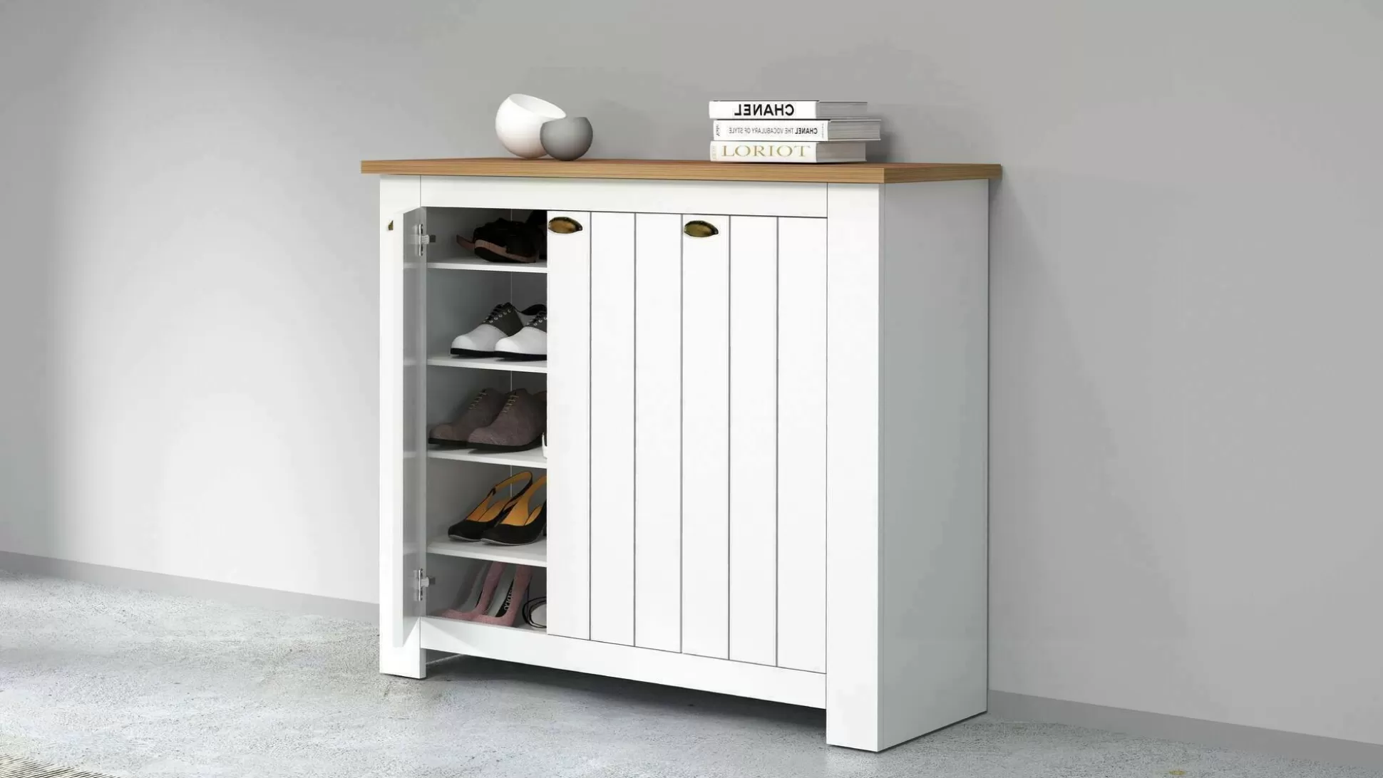Dmora Scarpiere<Scarpiera Seprio, 114x42h100 cm, Bianco e