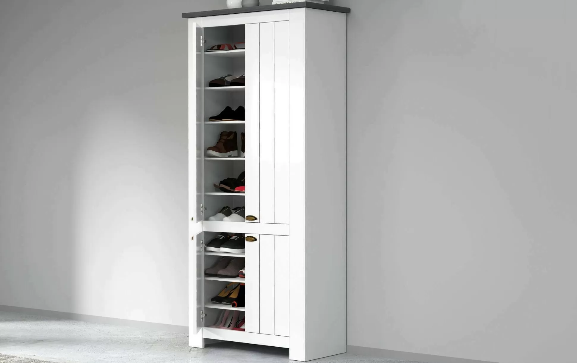 Dmora Scarpiere<Scarpiera Shirley, 84x42h200 cm, Bianco e