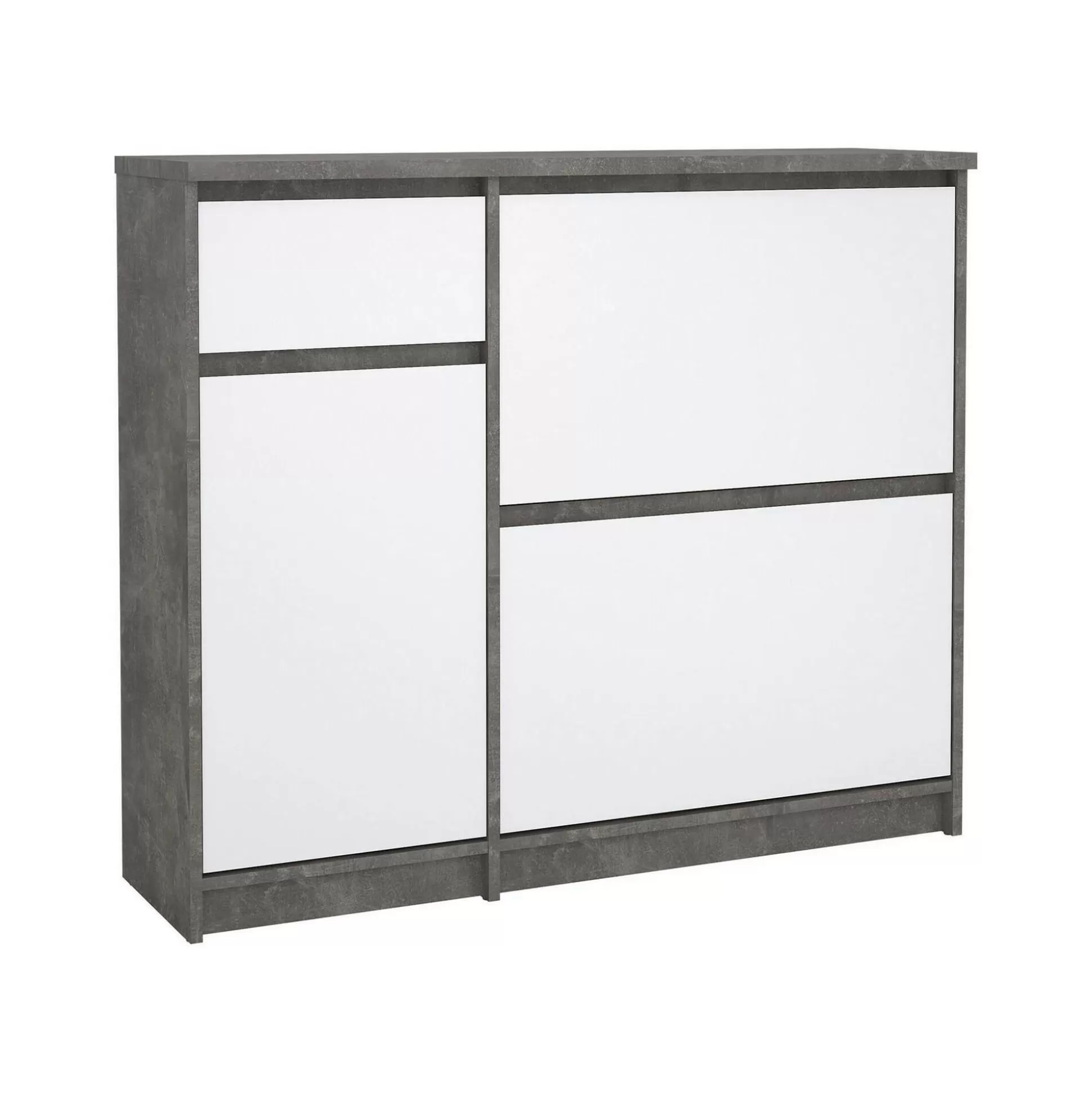 Dmora Scarpiere<Scarpiera Todd, 32x109 h93 cm, Cemento e Bianco