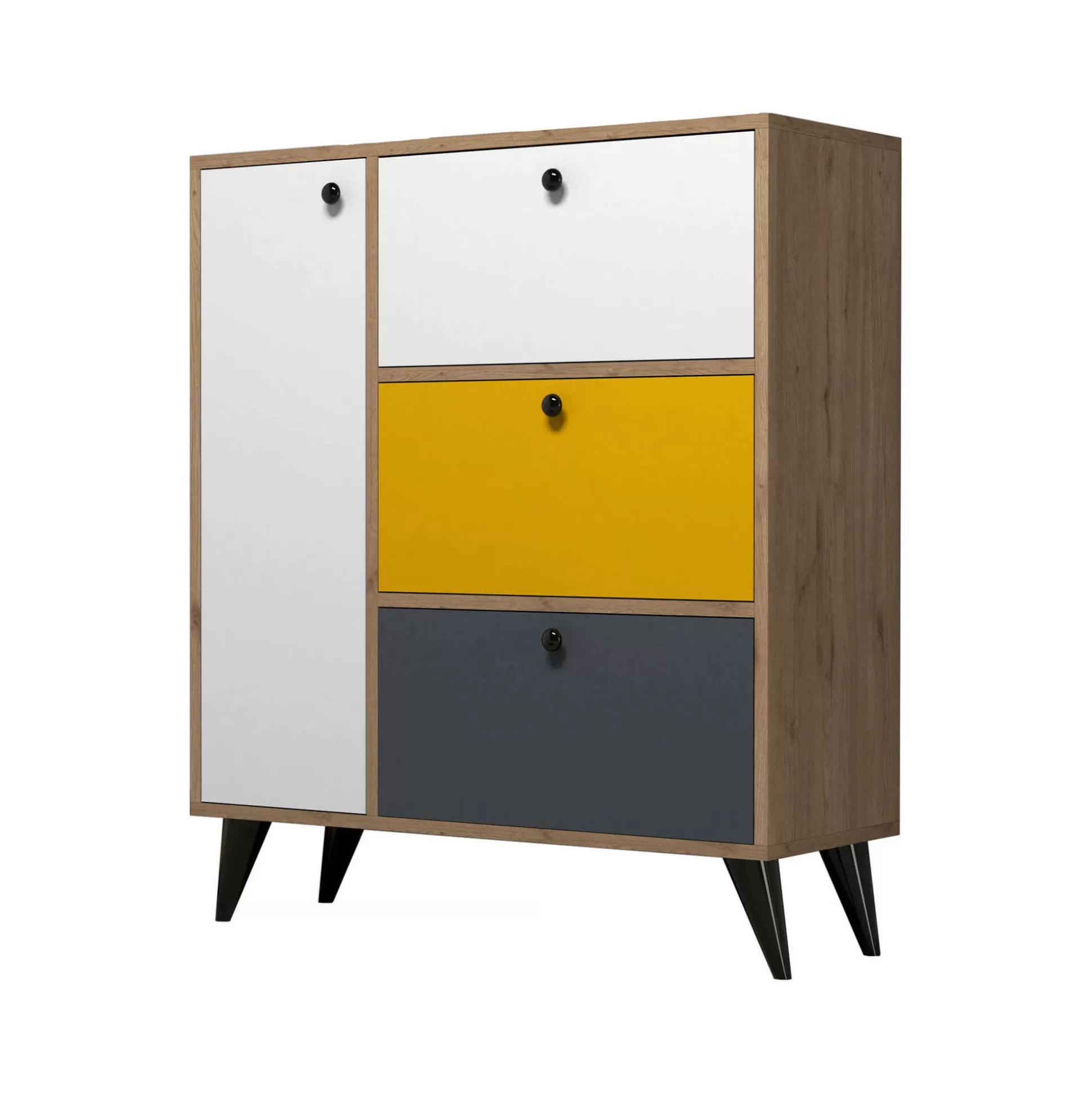 Dmora Scarpiere<Scarpiera Tsuga, 90x35 h105 cm, Quercia e Bianco