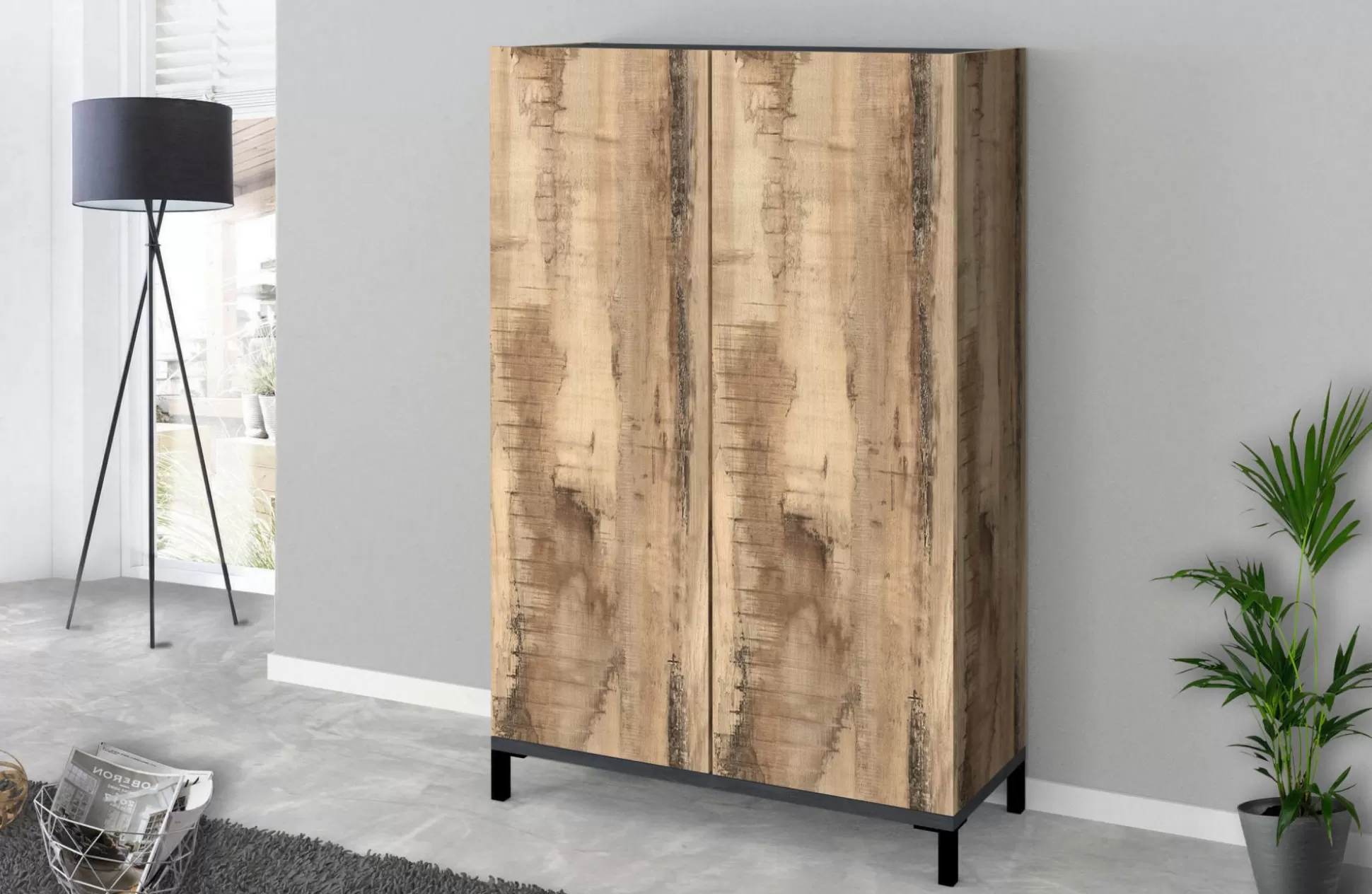 Dmora Scarpiere<Scarpiera Uvarovite, cm 90x40h147, Ardesia e Acero