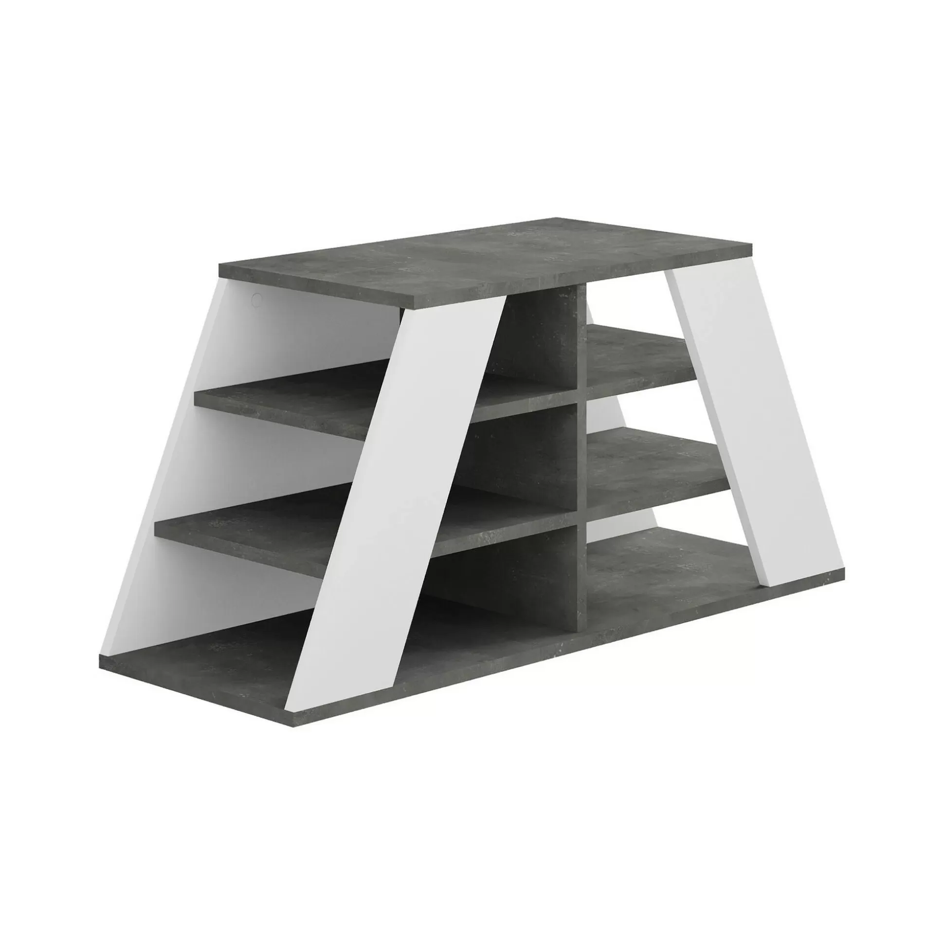 Dmora Scarpiere<Scarpiera Zungri, 106x38 h50 cm, Grigio e Bianco