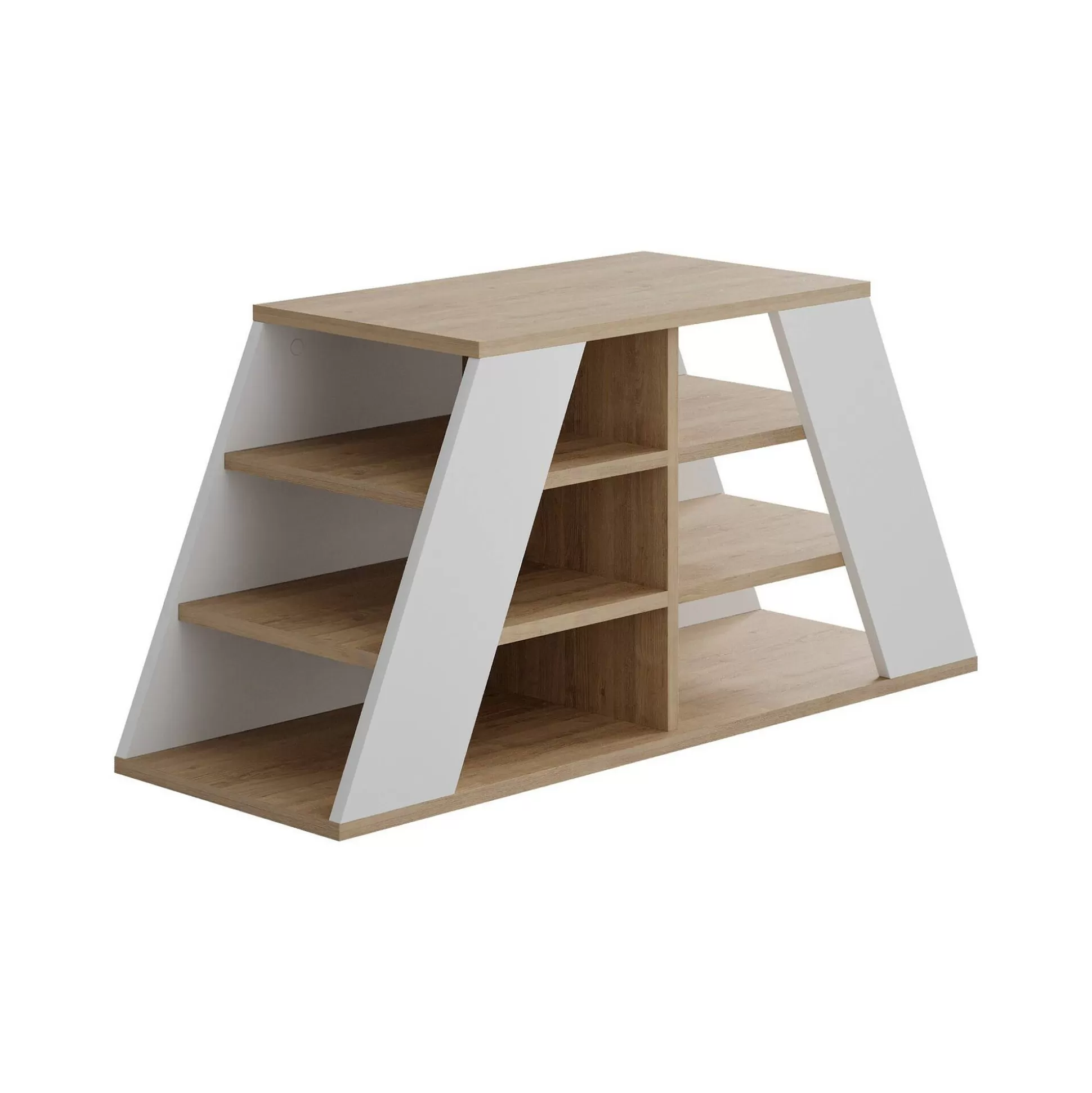 Dmora Scarpiere<Scarpiera Zungri, 106x38 h50 cm, Quercia e Bianco