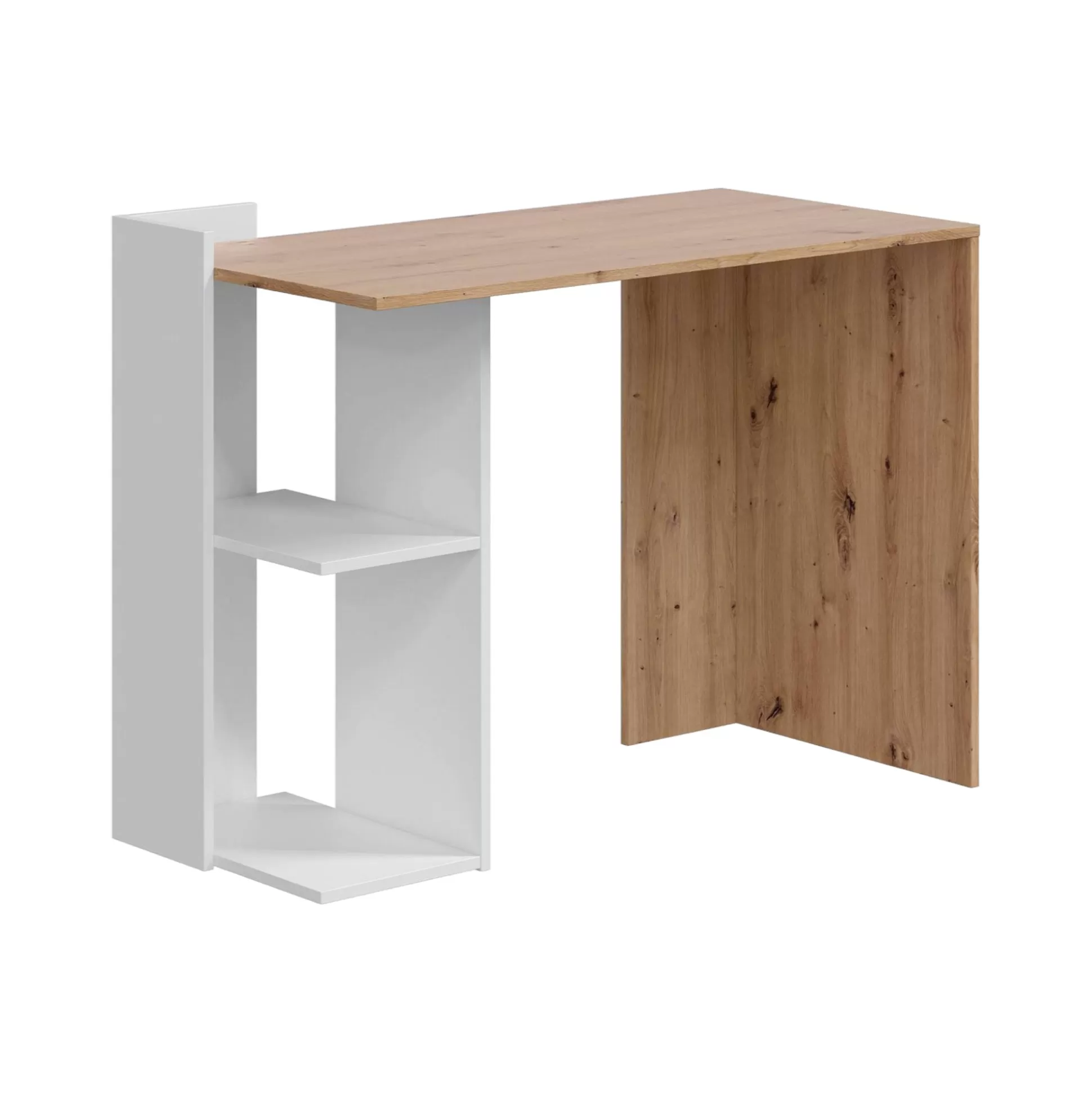 Dmora Scrivanie<Scrivania Ablibla, 100x52h78 cm, Bianco e Rovere nodi