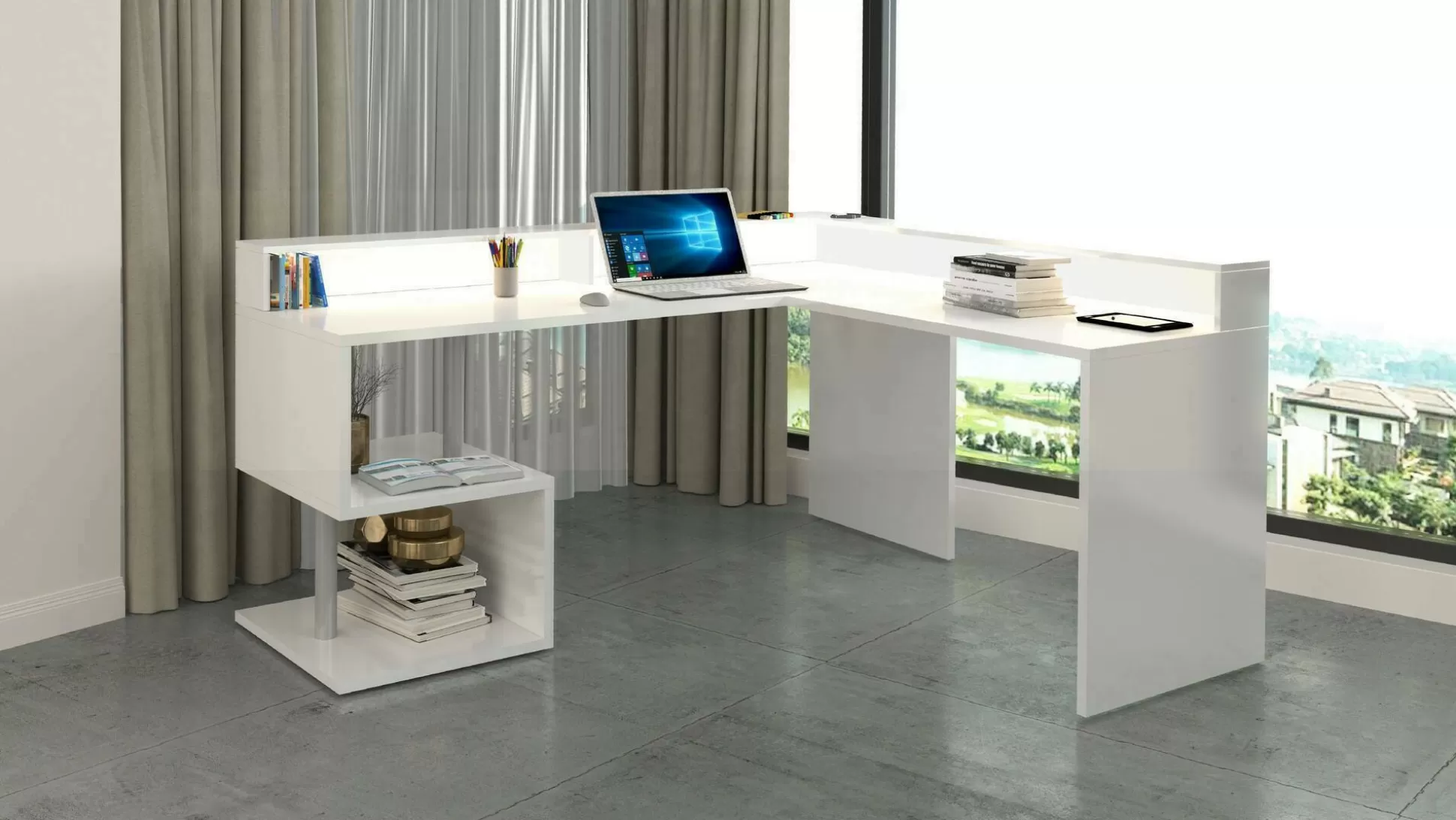 Dmora Scrivanie<Scrivania Adelma, 180x60h93 cm,