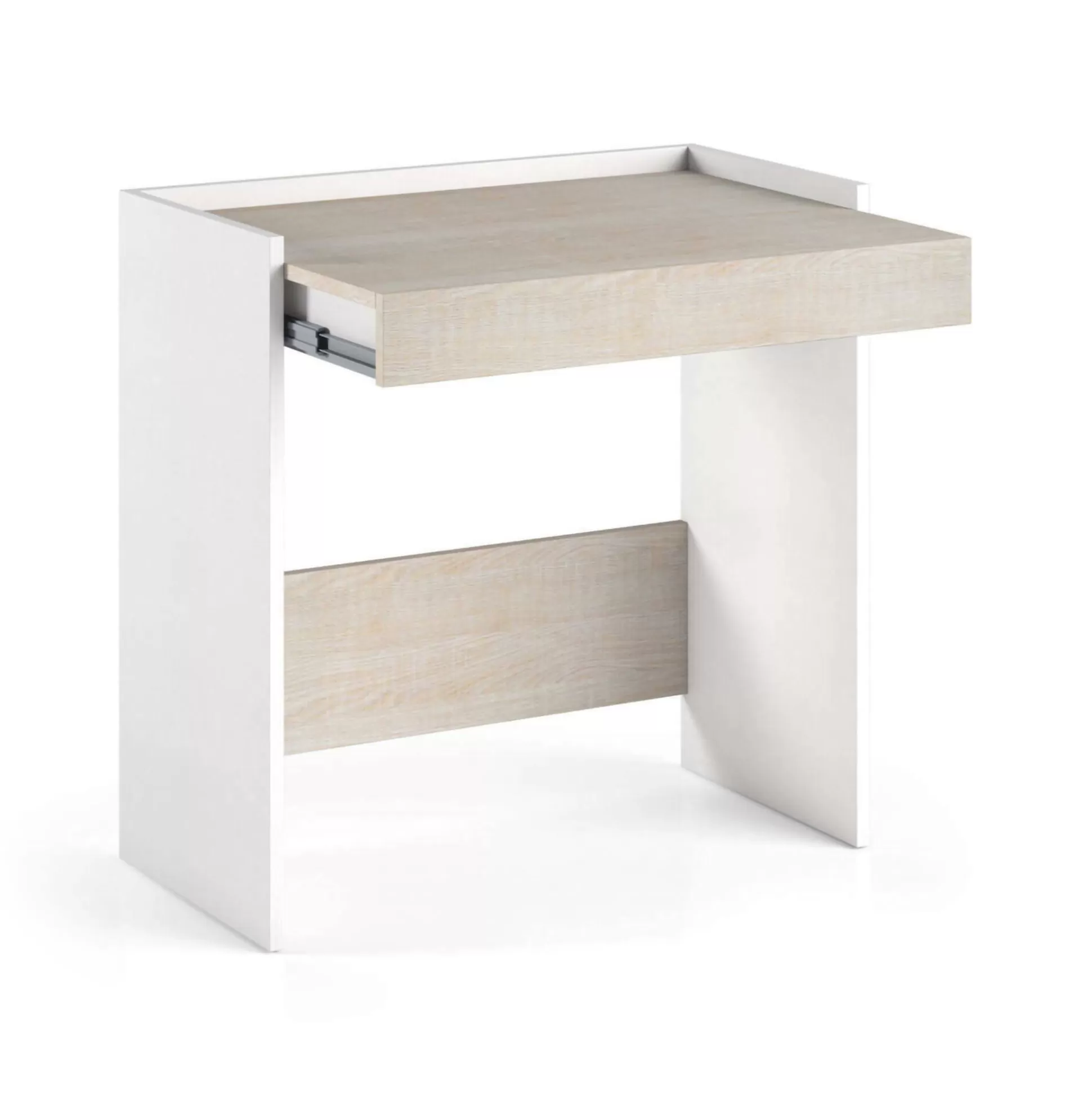 Dmora Scrivanie<Scrivania Adri, 80x40h79 cm, Bianco e Rovere