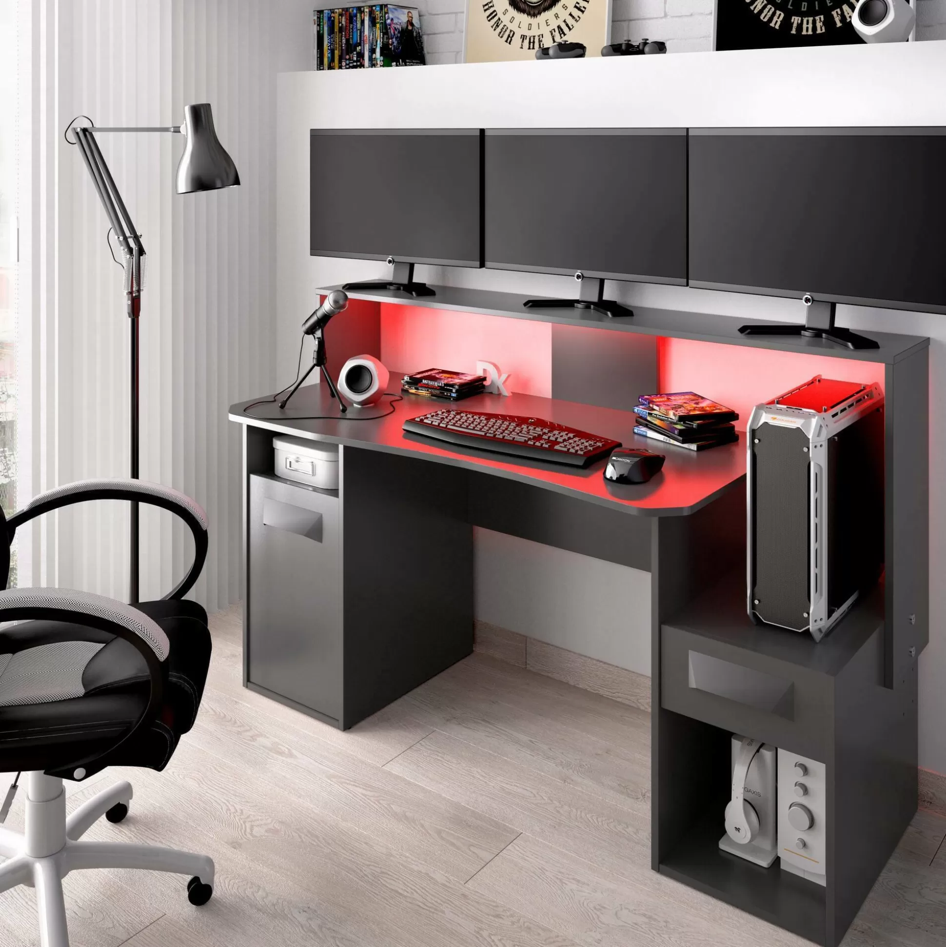 Dmora Scrivanie<Scrivania Albertino, , con luci LED