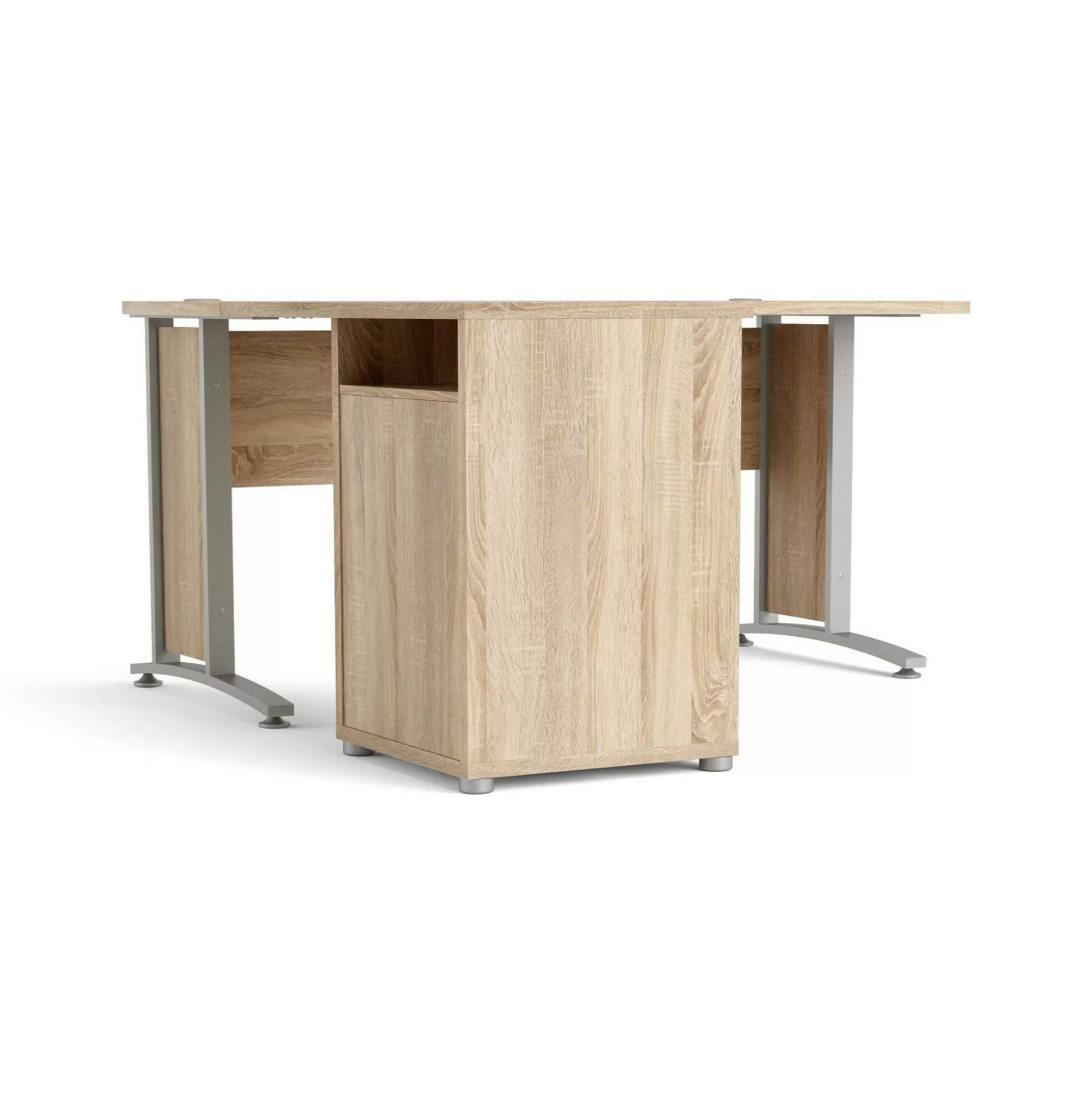 Dmora Scrivanie<Scrivania Alfango, 159x151 h75 cm, Grigio e Quercia