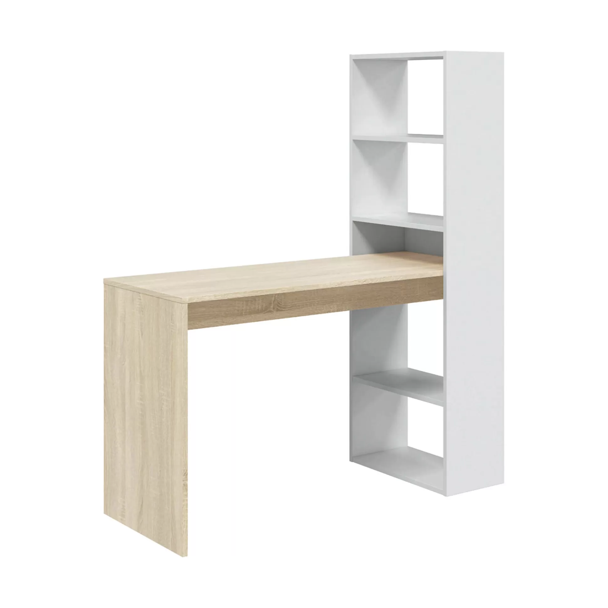 Dmora Scrivanie<Scrivania Ali, 120x53h144 cm, Bianco e Rovere