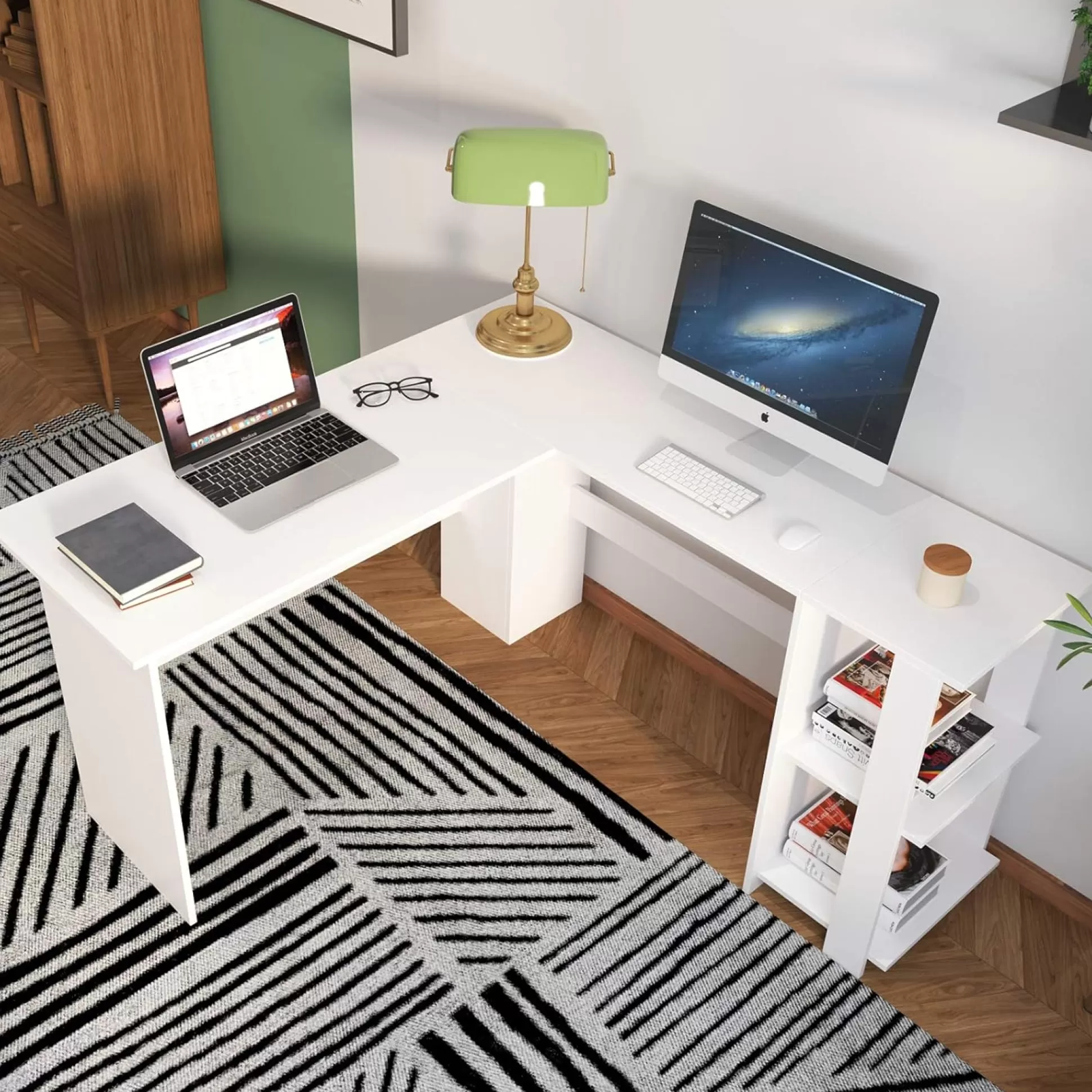 Dmora Scrivanie<Scrivania Alik, 130x130h72 cm,