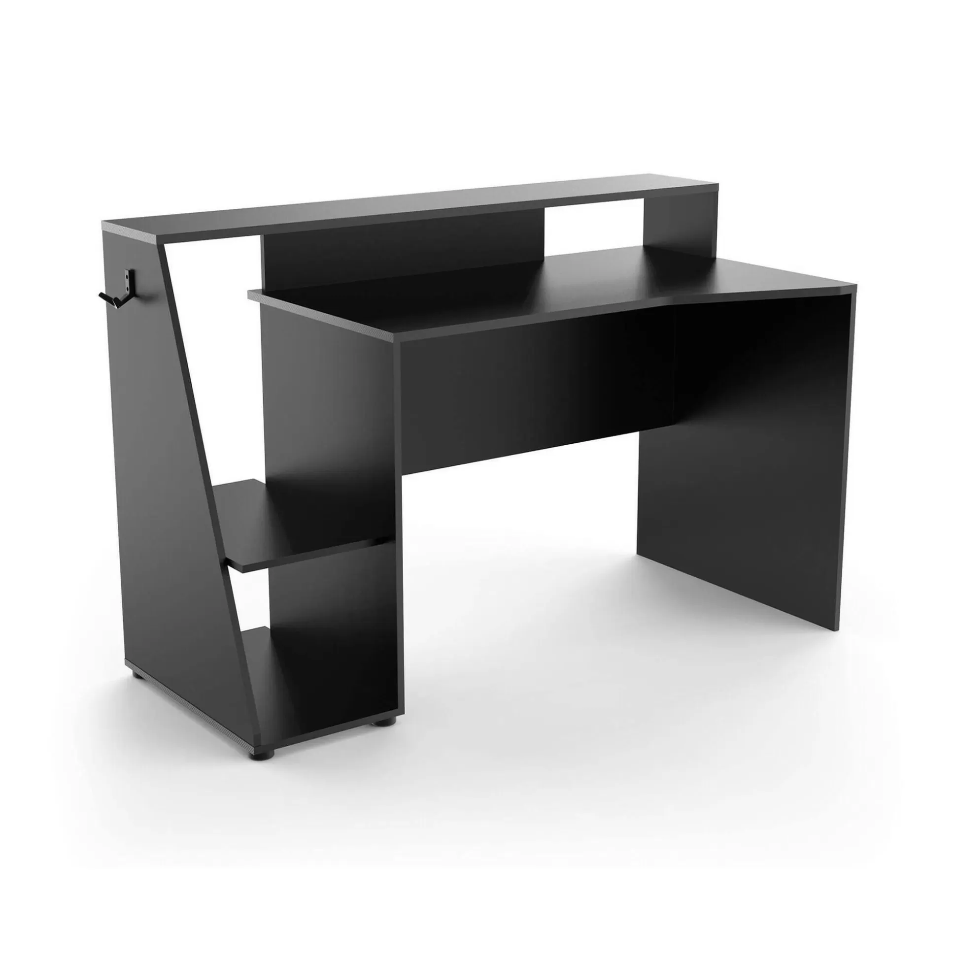 Dmora Scrivanie<Scrivania Ampil, 138x67 h94 cm, Grigio scuro e Nero