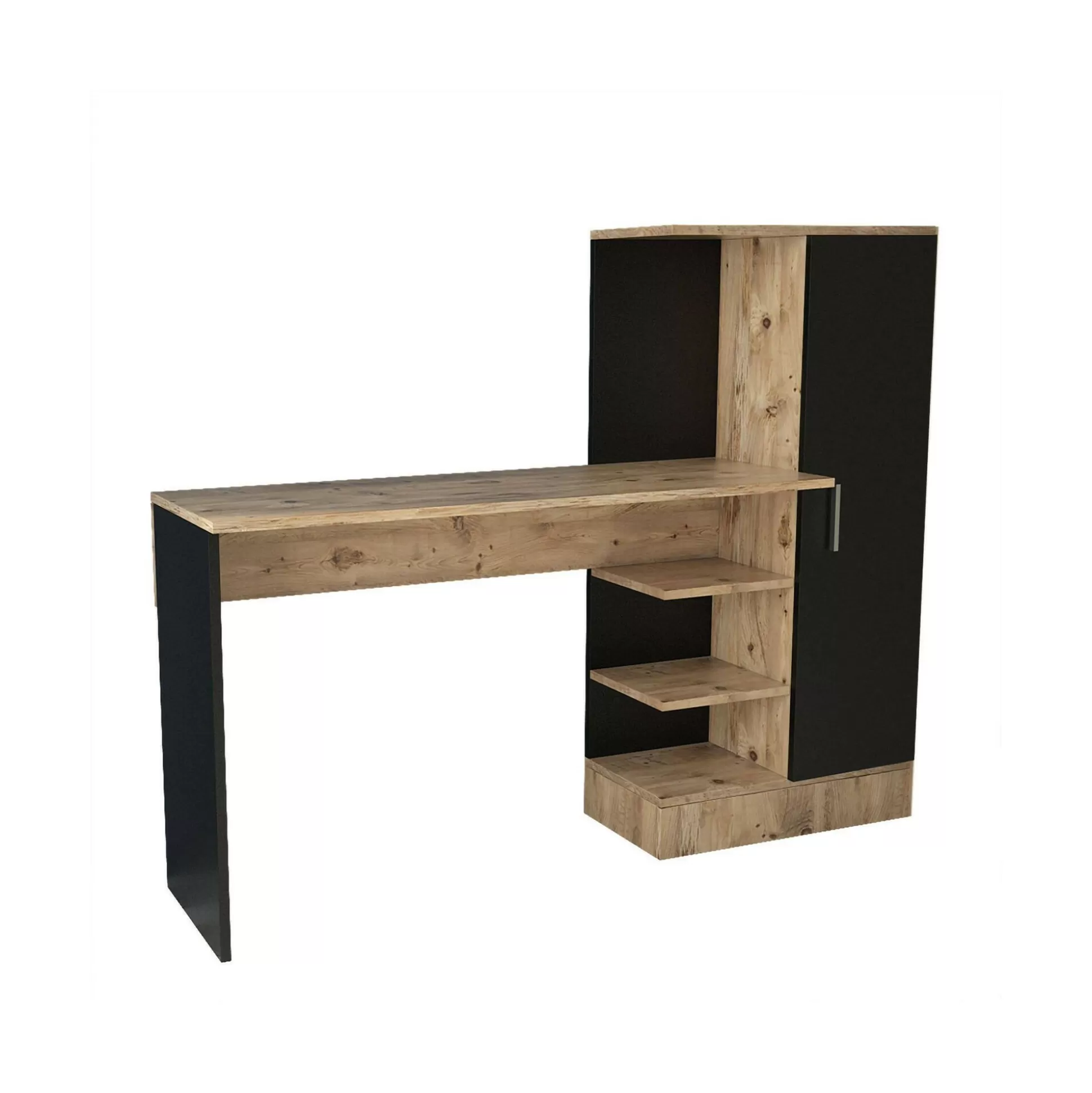 Dmora Scrivanie<Scrivania Angaga, 152x40h120 cm, Quercia e Nero