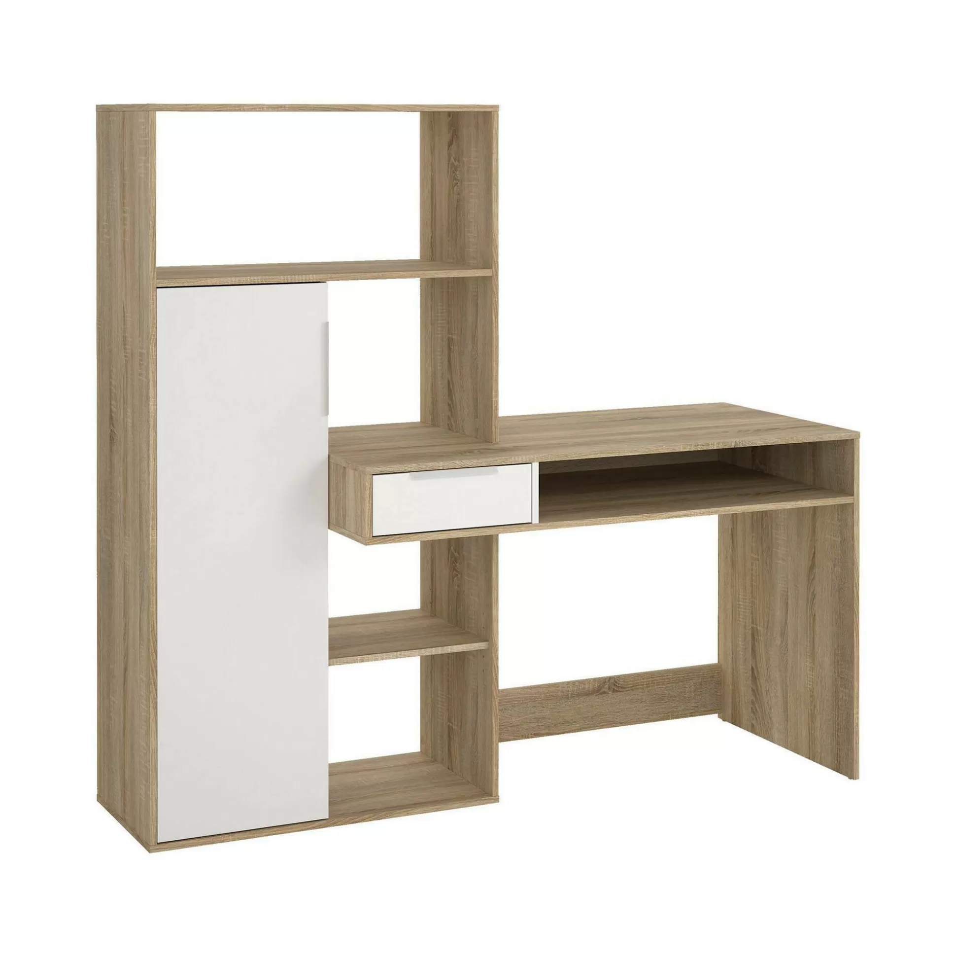 Dmora Scrivanie<Scrivania Annalou, 163x60 h155 cm, Quercia e Bianco