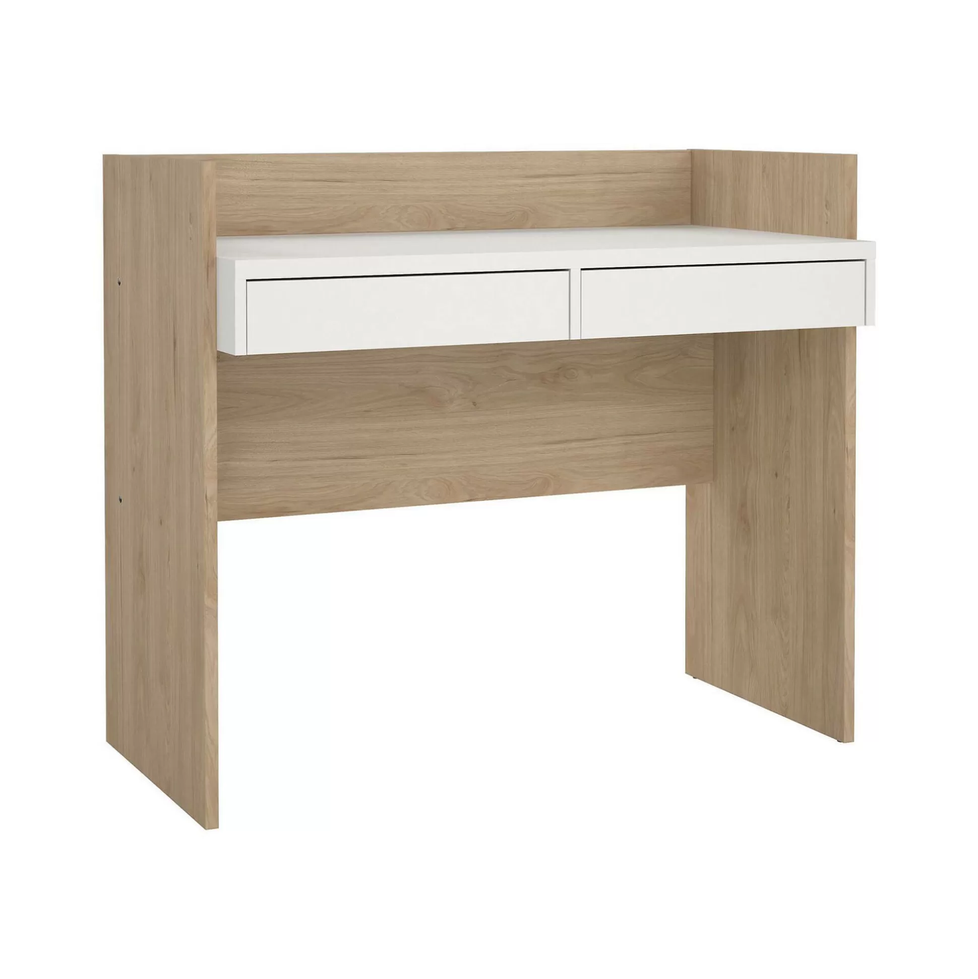 Dmora Scrivanie<Scrivania Antillo, 56x102 h89 cm, Rovere e Bianco