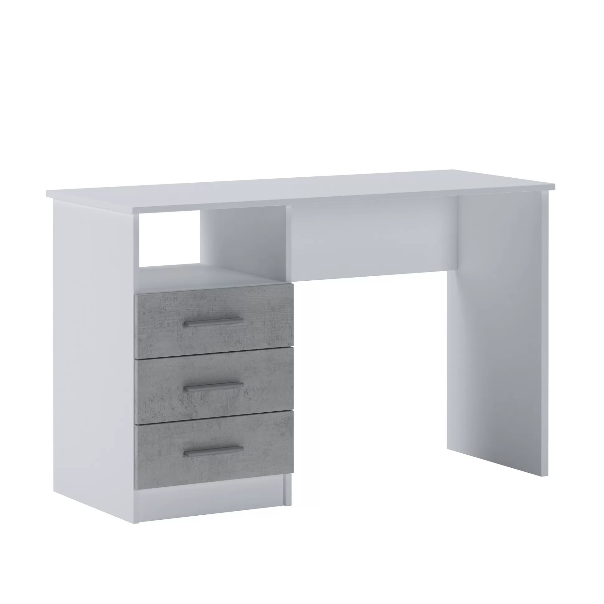 Dmora Scrivanie<Scrivania Ardauli, 120x48h75 cm, Bianco e Cemento