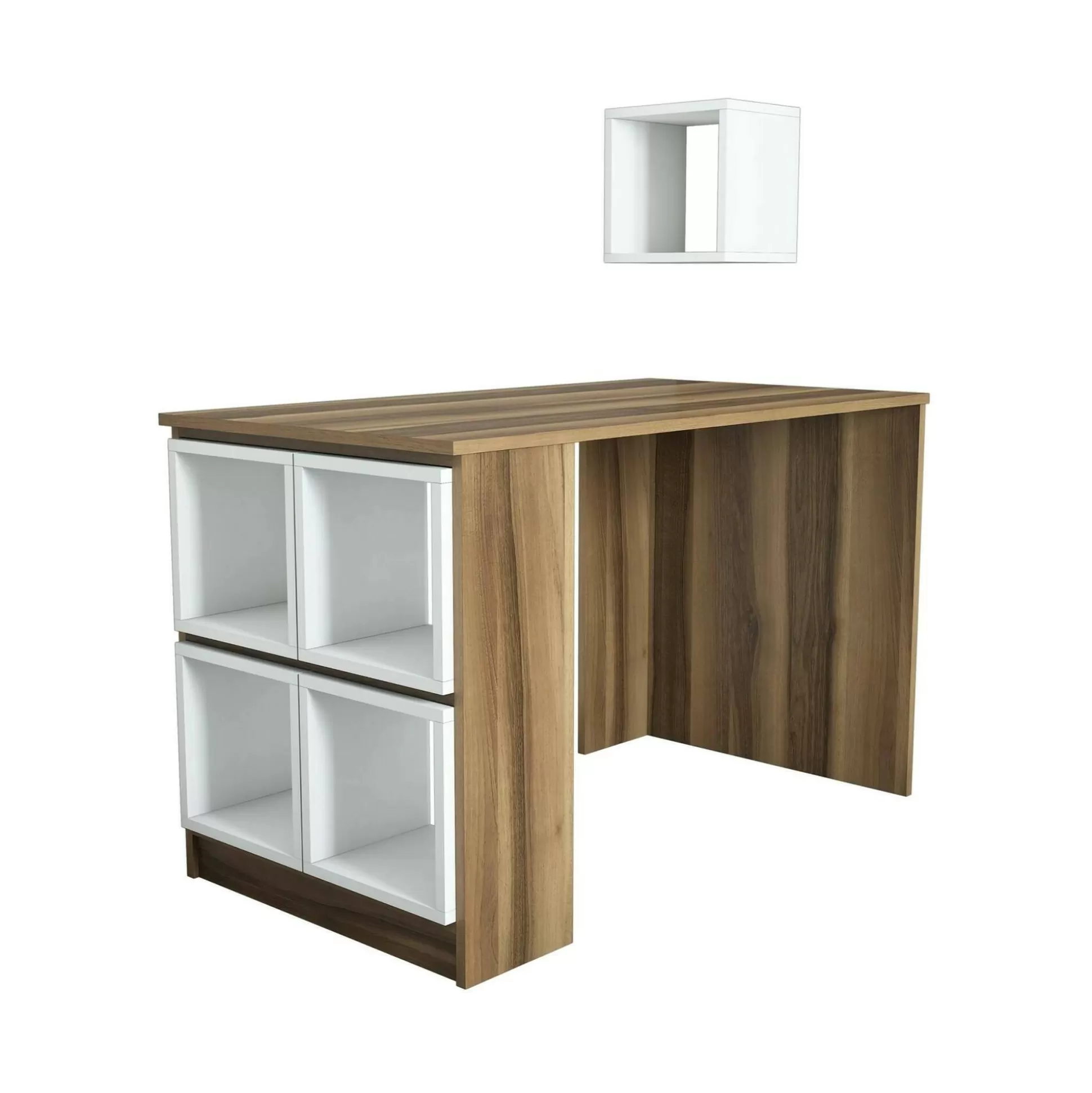 Dmora Scrivanie<Scrivania Arsita, 120x65h75 cm, Noce e Bianco