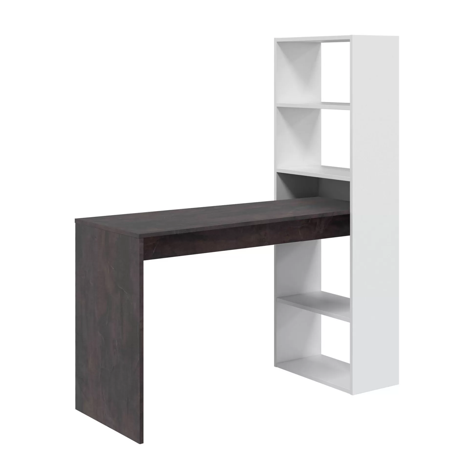 Dmora Scrivanie<Scrivania Dacarte, 120x53h144 cm, Bianco e Ossido