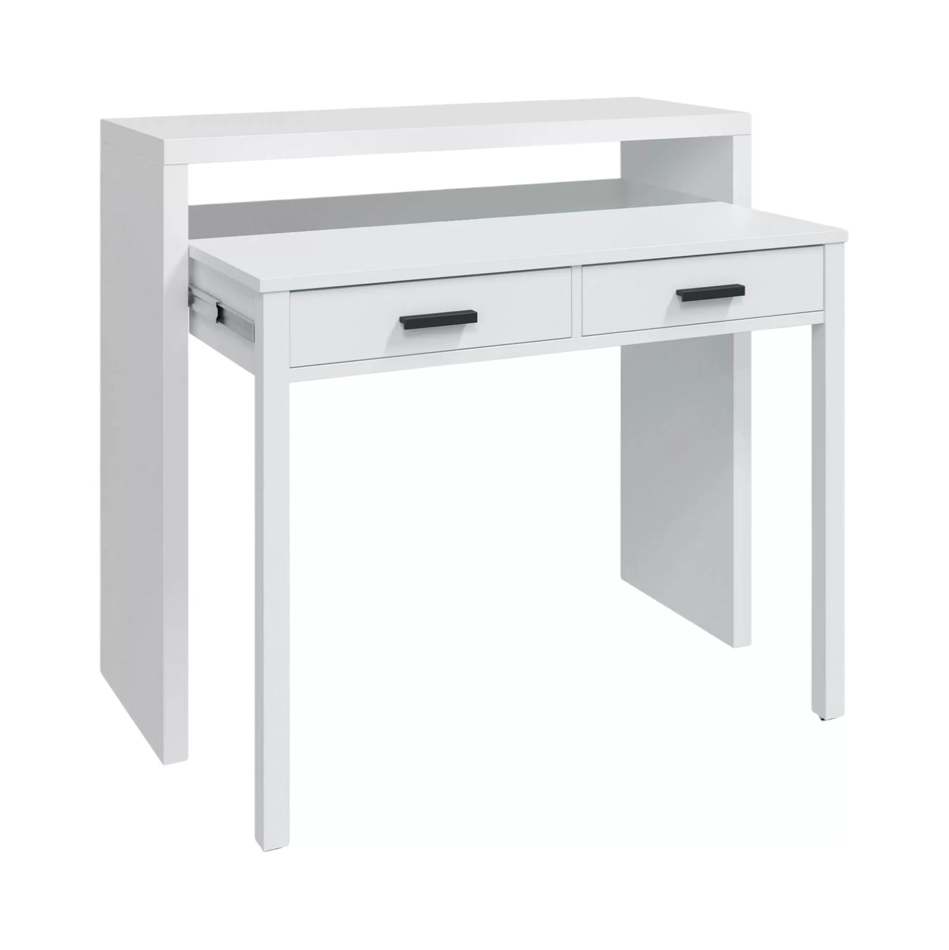 Dmora Scrivanie<Scrivania Damodi, 99x36h88 cm, Bianco lucido e Antracite
