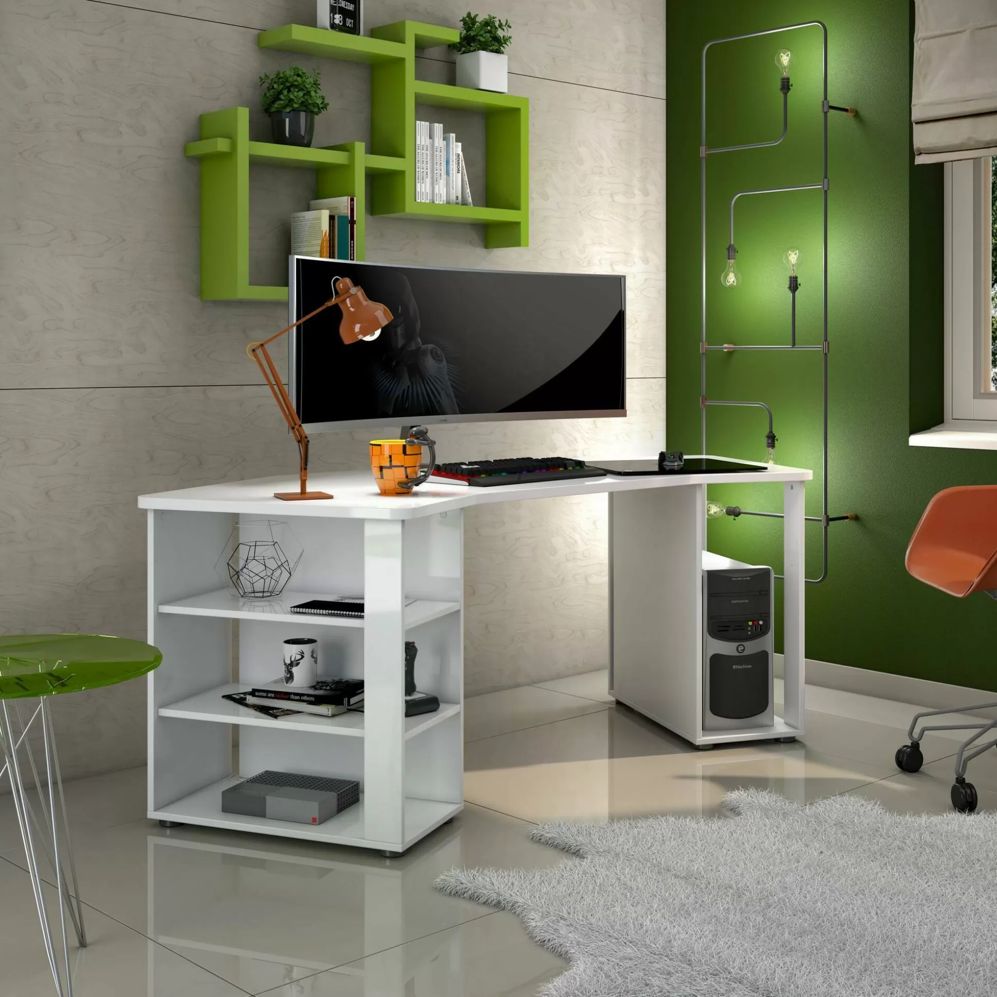 Dmora Scrivanie<Scrivania Dbaldizzon, 205x91h76 cm,