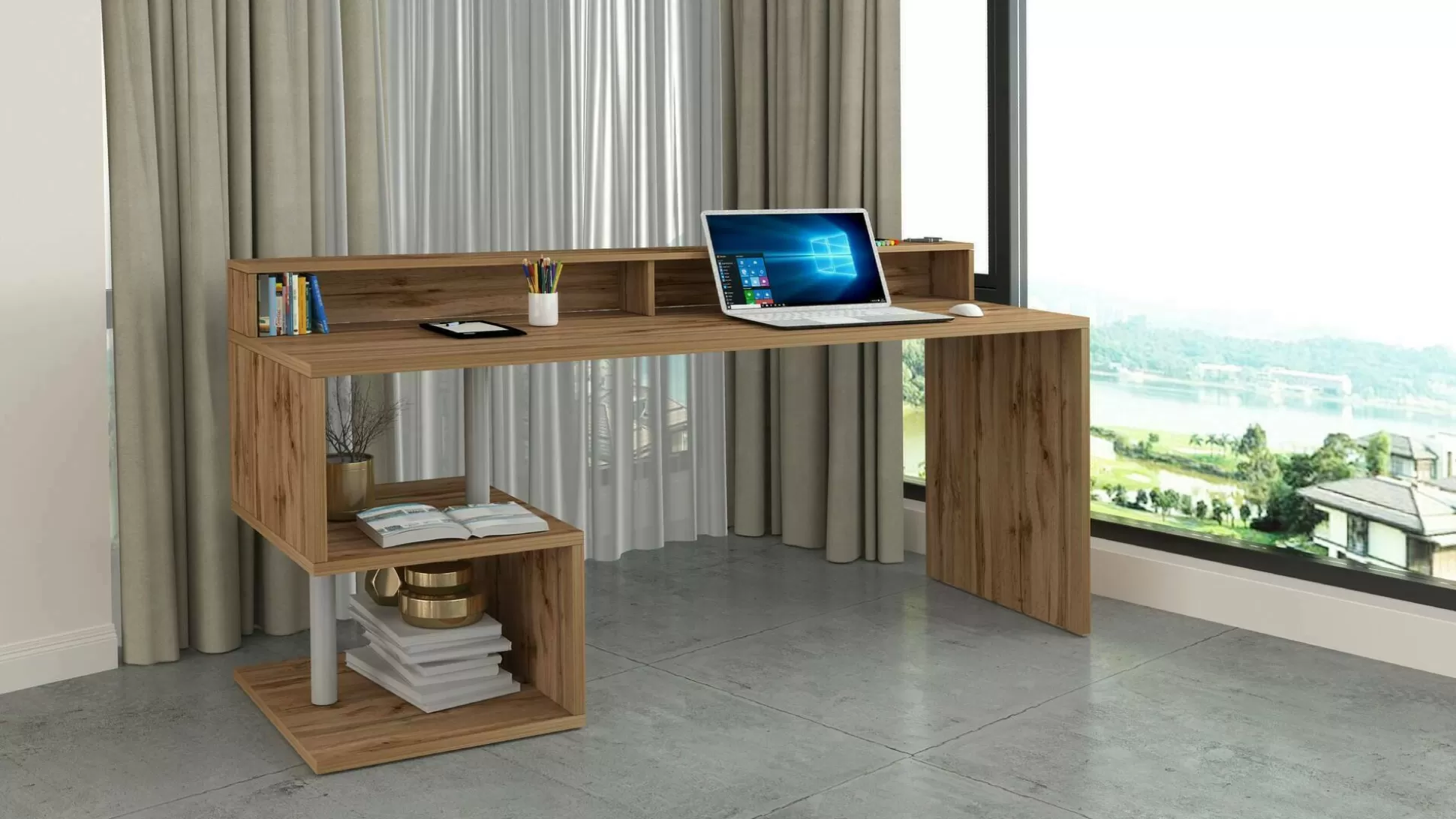 Dmora Scrivanie<Scrivania Dcheddir, 180x92,5h60 cm,