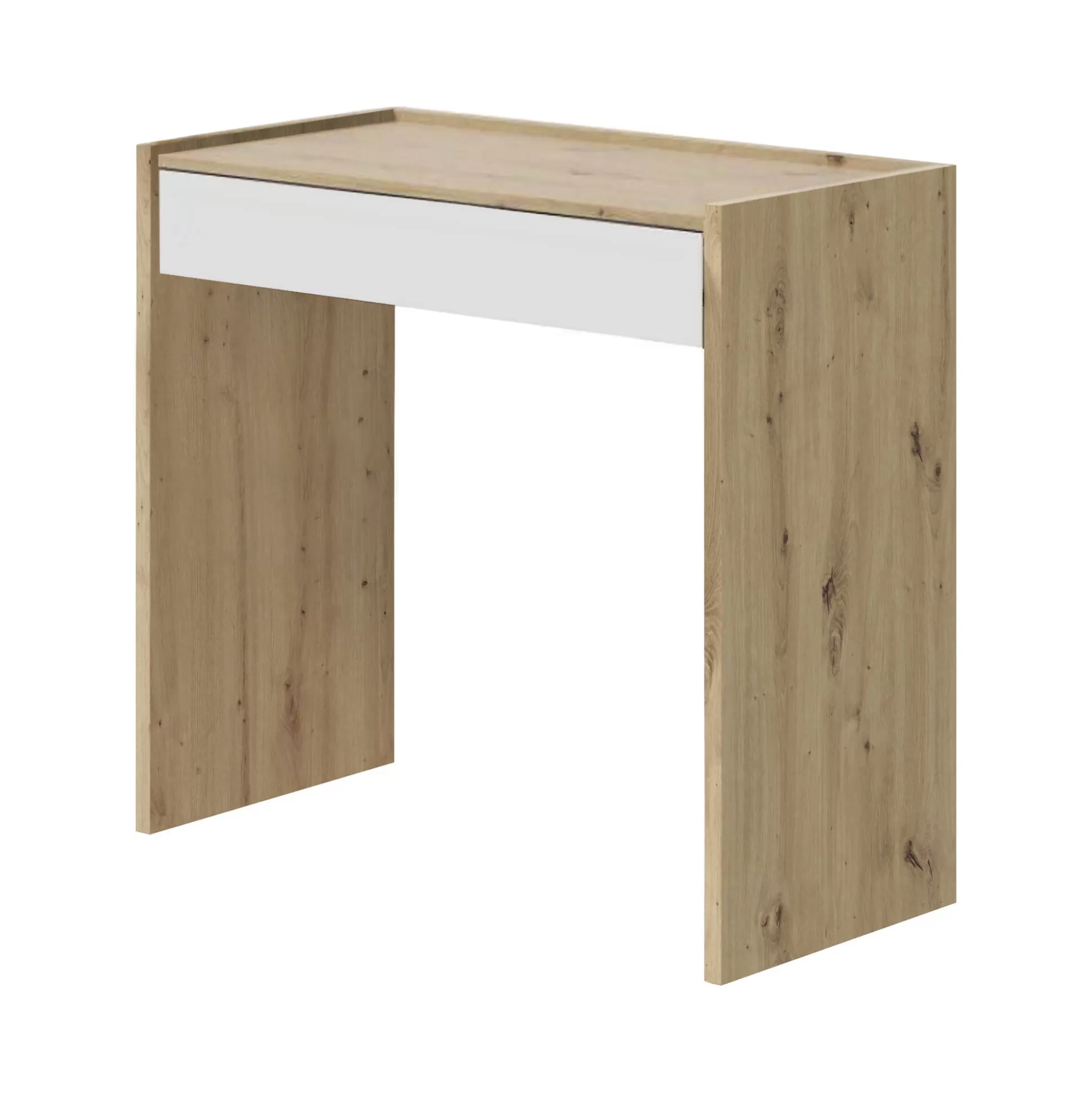 Dmora Scrivanie<Scrivania Ddepaol, 82x40h77 cm, Rovere nodi e Bianco
