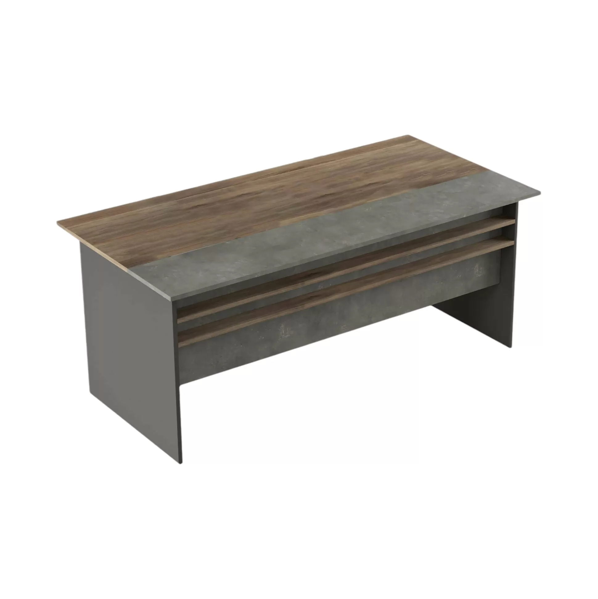 Dmora Scrivanie<Scrivania Dmartinell, 180x90 h75 cm, Marrone e Grigio