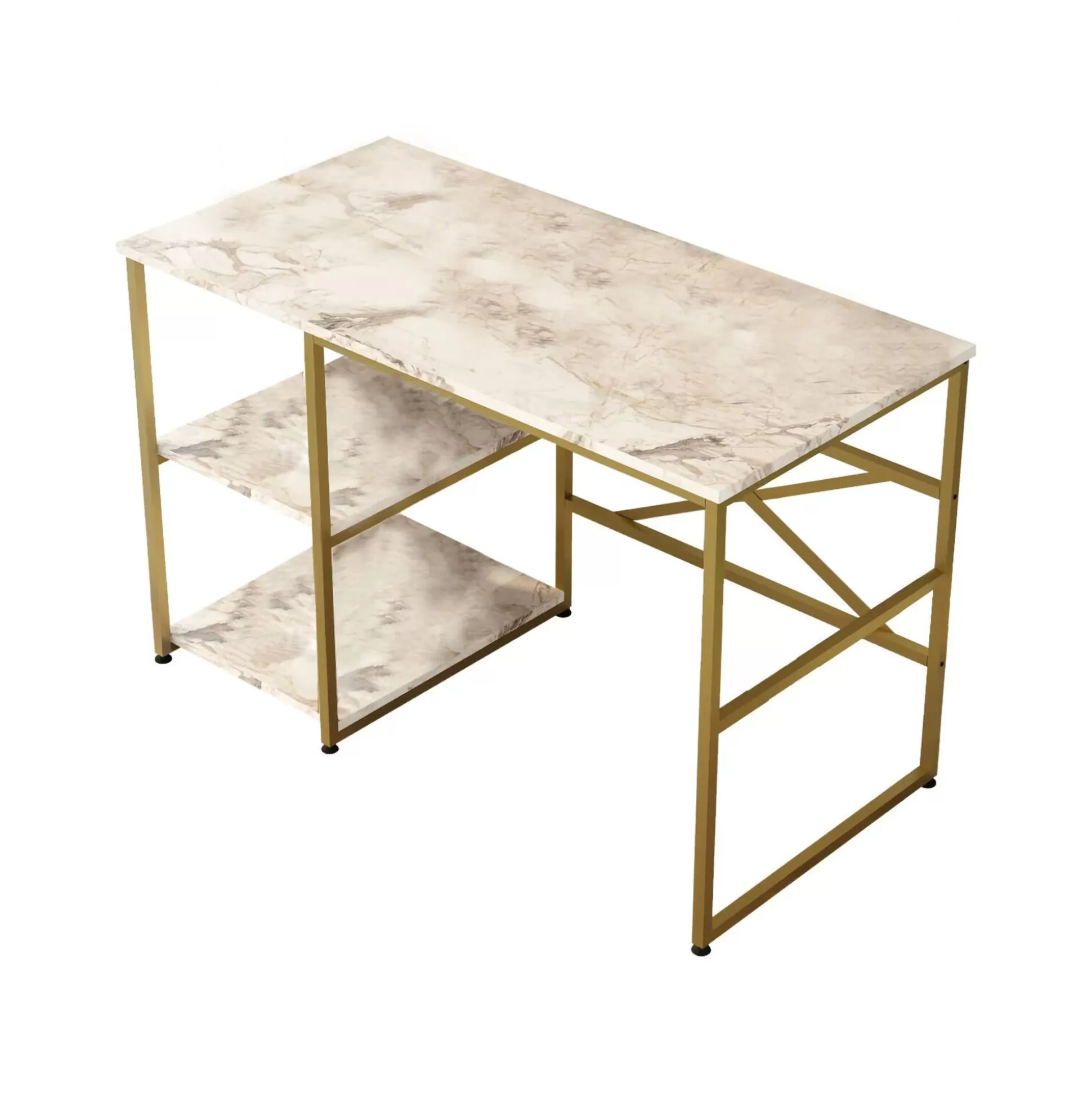 Dmora Scrivanie<Scrivania Dprestifilipp, 120x60 h75 cm, Grigio e Oro